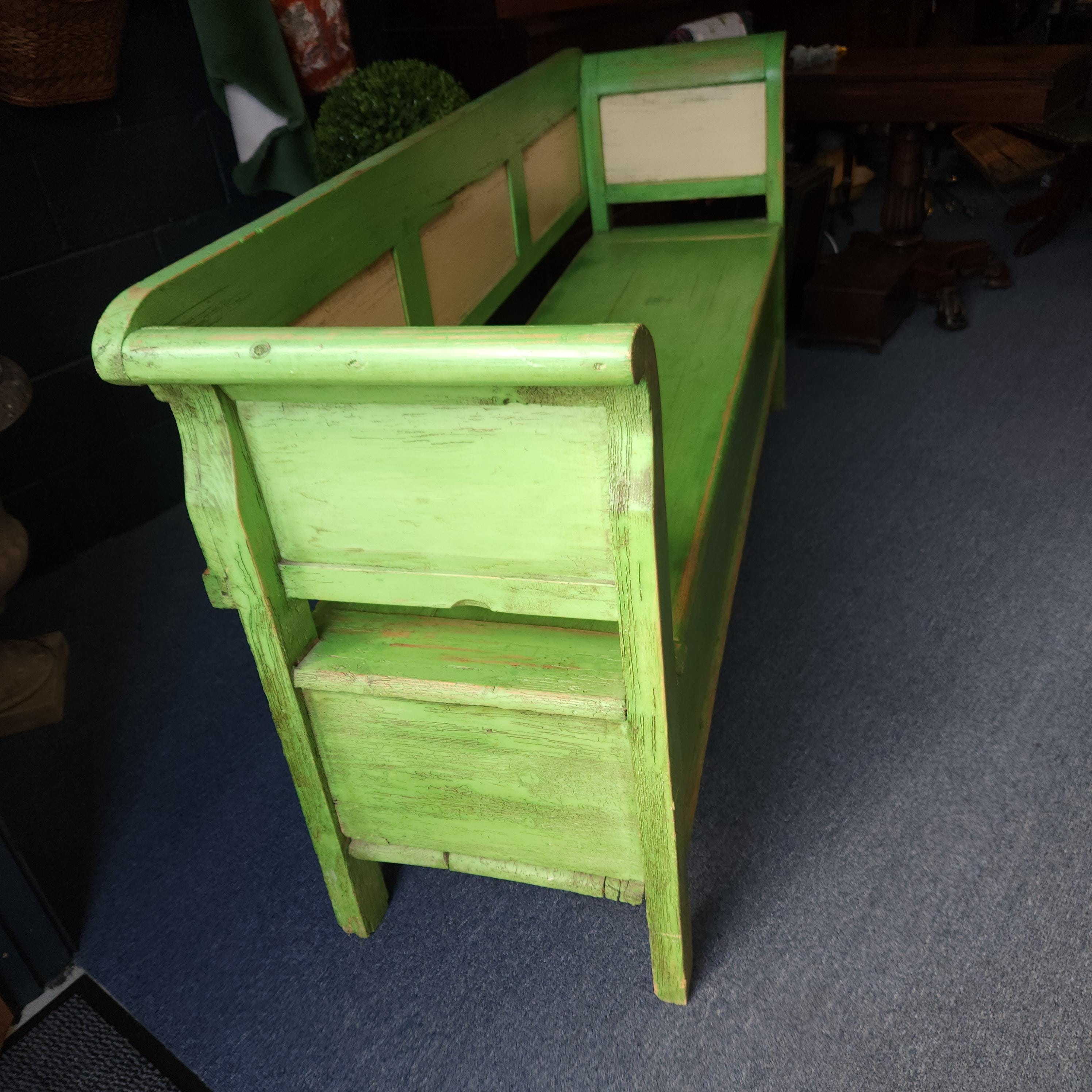 Continental Painted Pine Box Settle