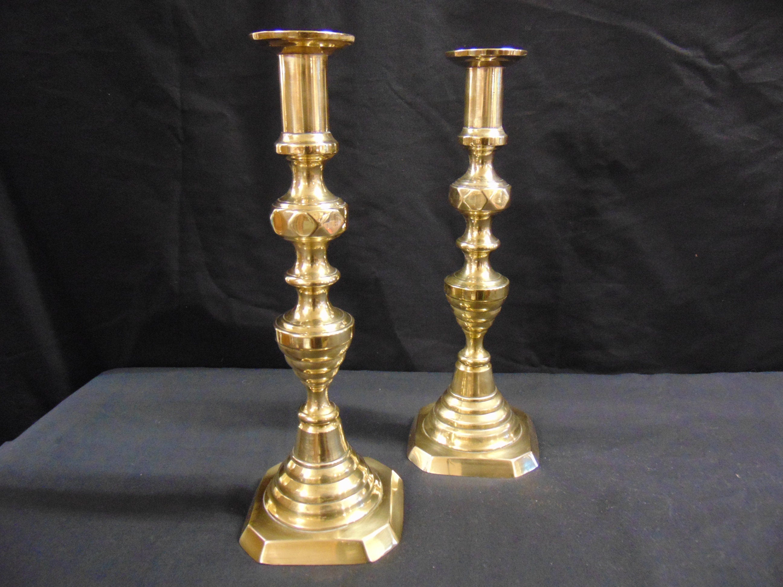 Pair Brass Georgian Candlesticks