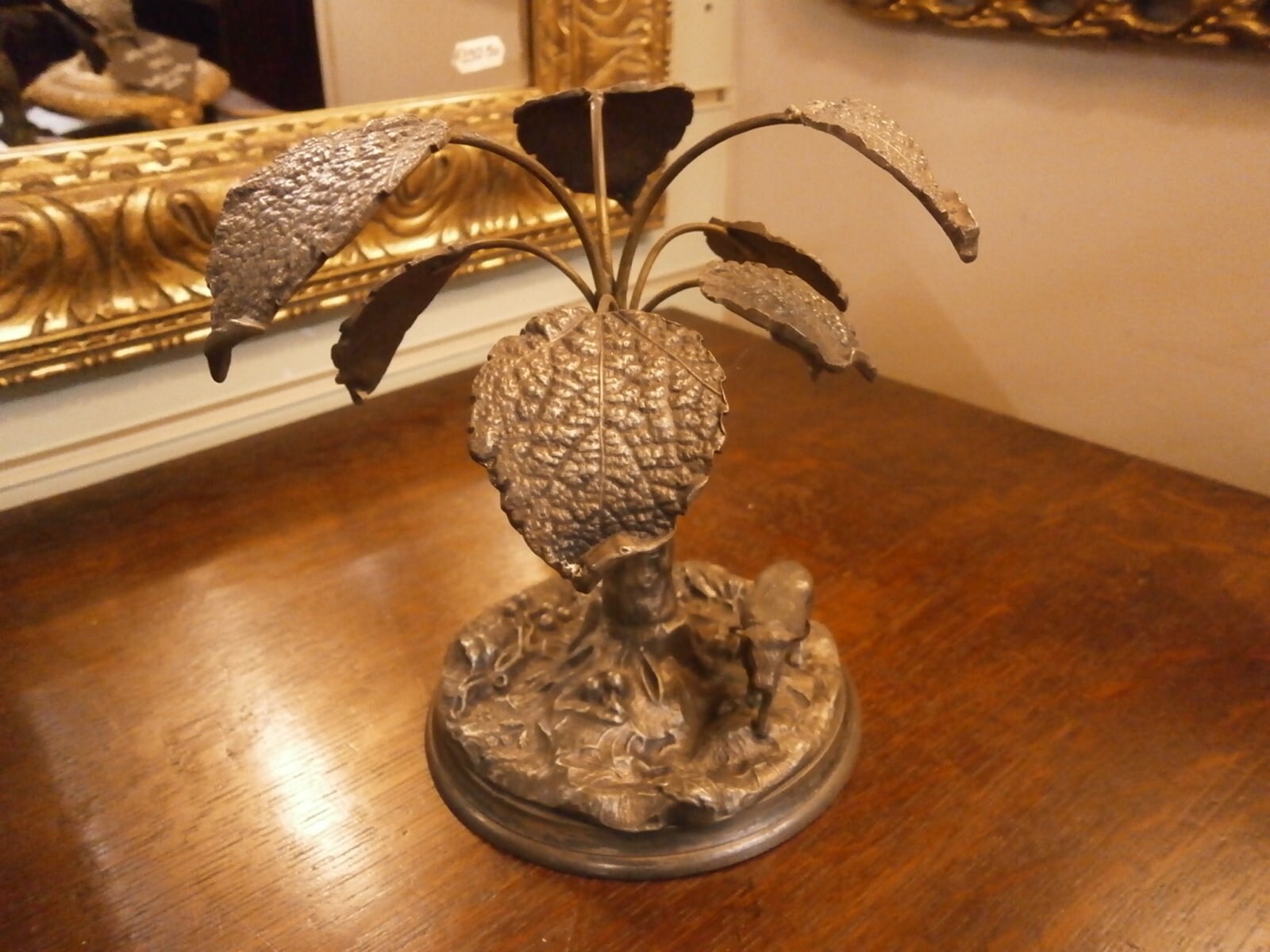 Colonial Pewter Cow & Tree Table Centre