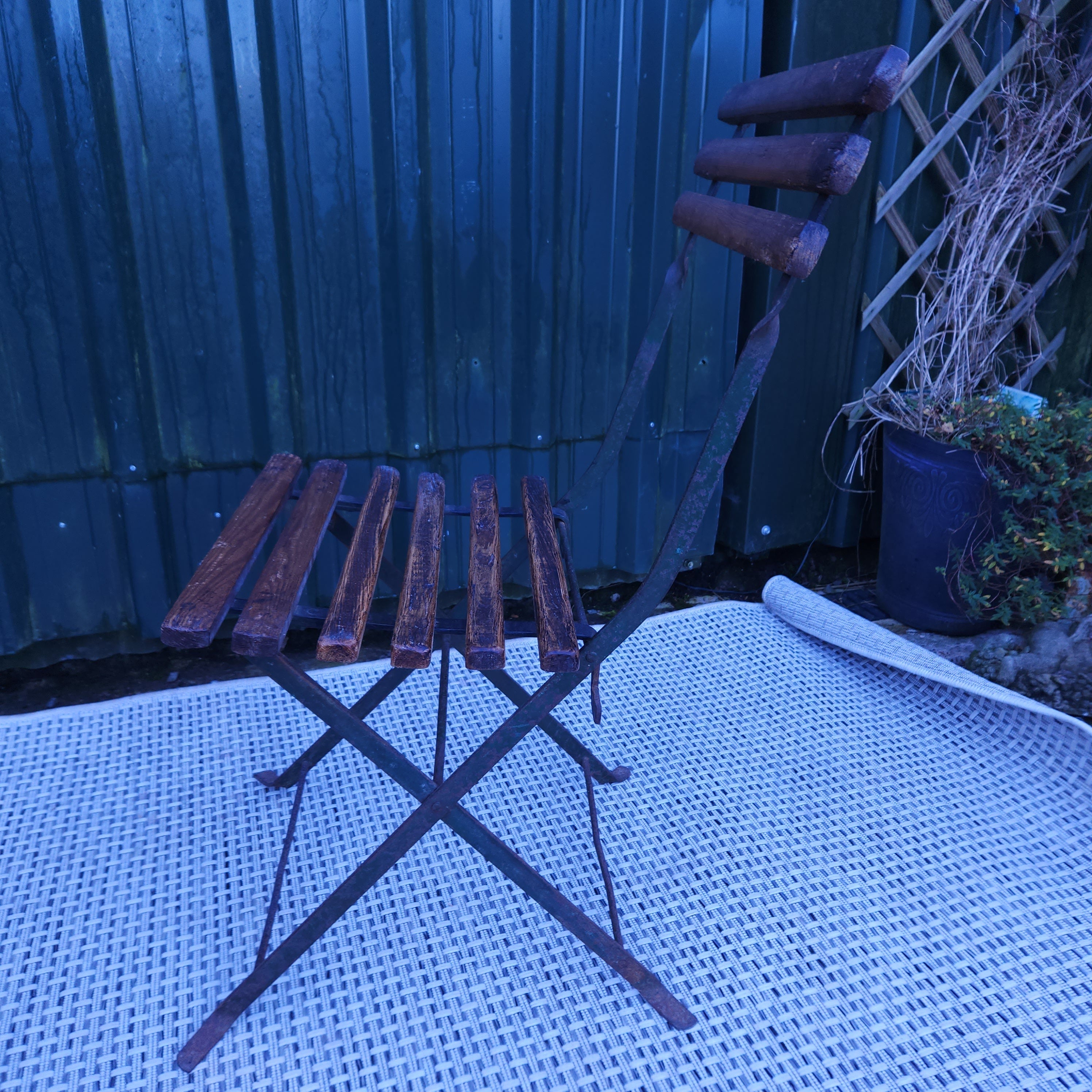 Set 4 Folding Chairs Circa Early 20thC