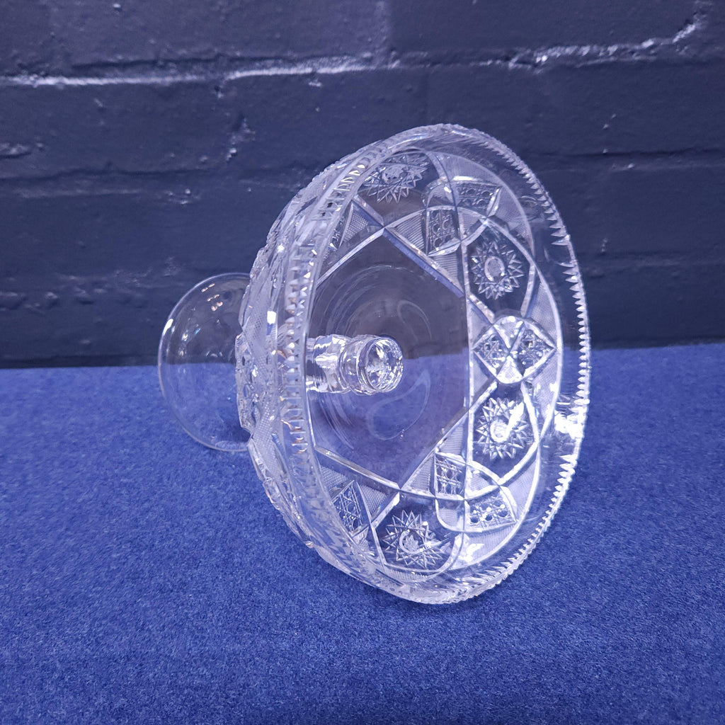 Early 20thC Bavarian Cut Crystal Comport/Tazza