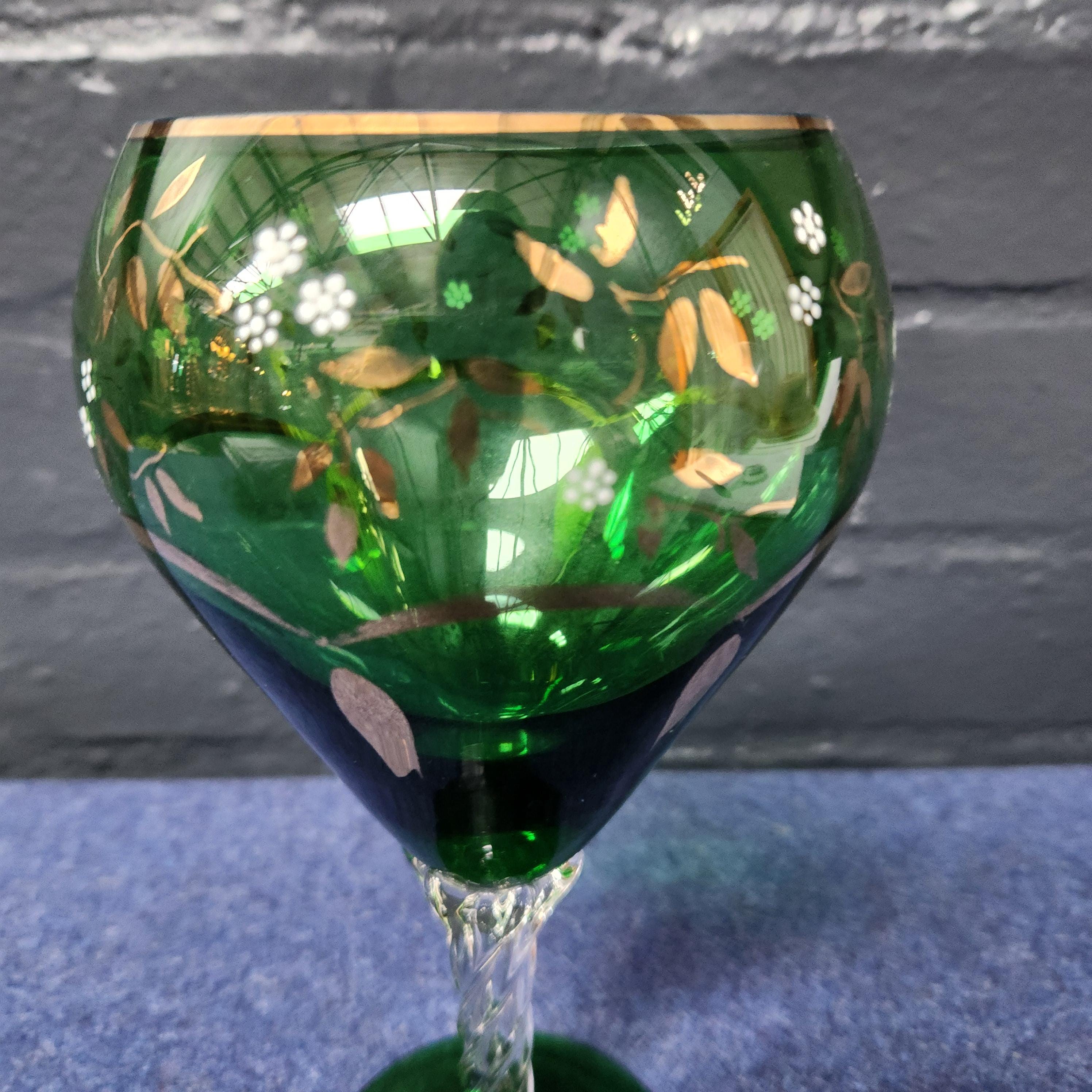 Continental Green Glass Vase