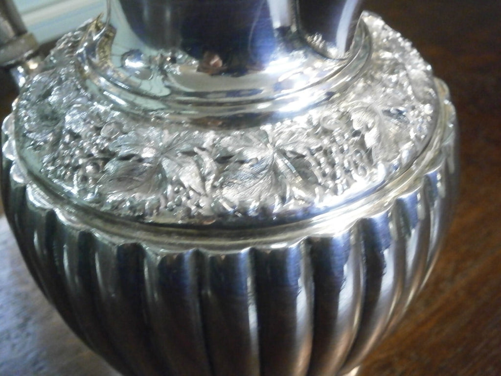 Silverplate Lidded Claret Jug By Dixon C1879-1935