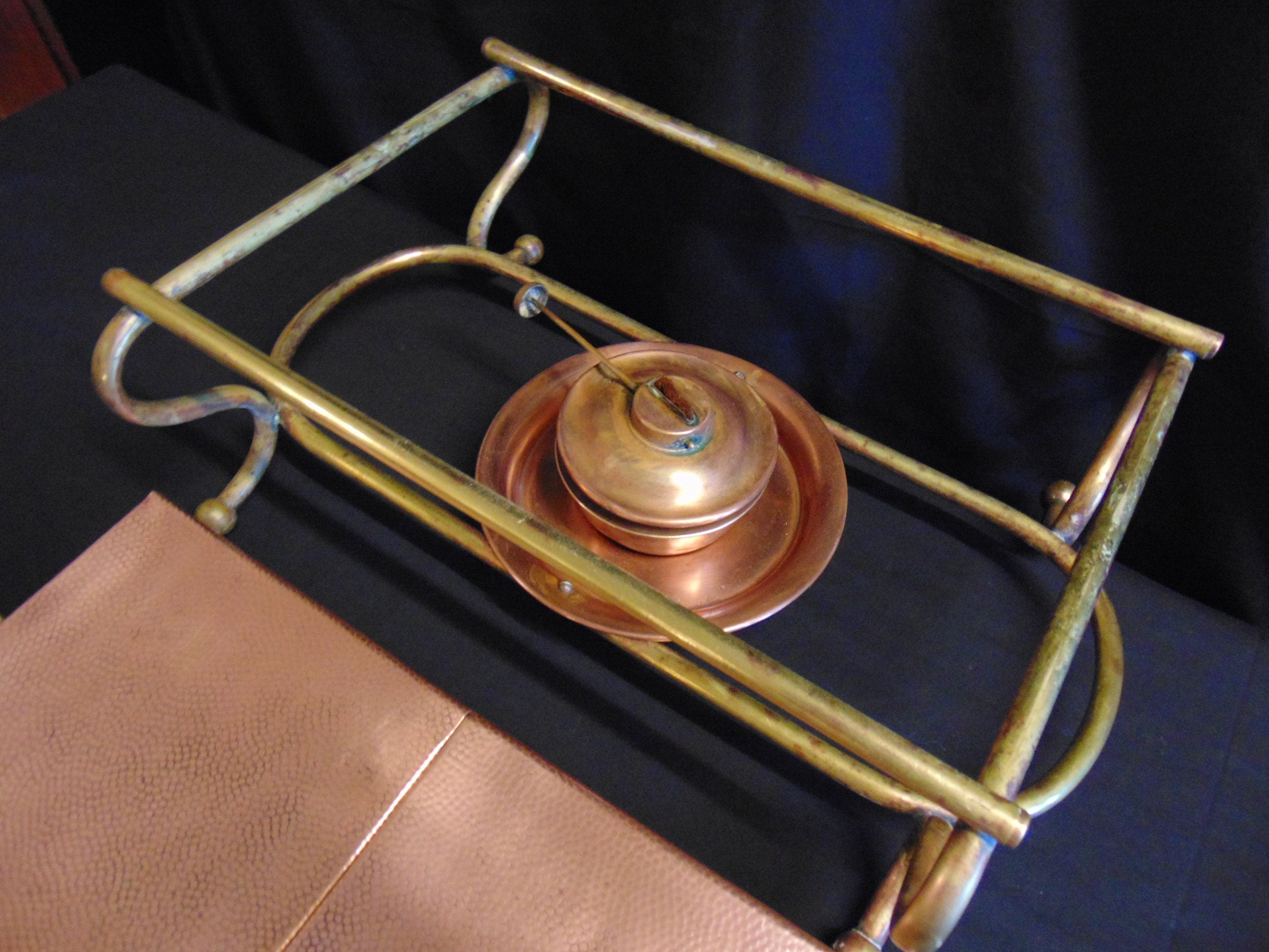 Edwardian Copper and Brass Tabletop Food Warmer - Townshends Ltd