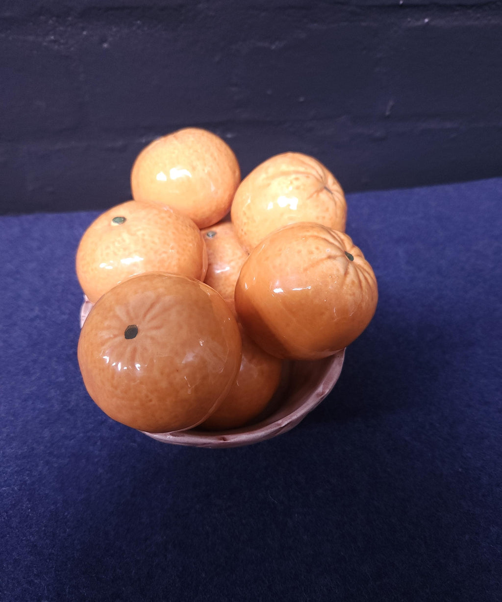 Italian Ceramic Oranges in a Basket