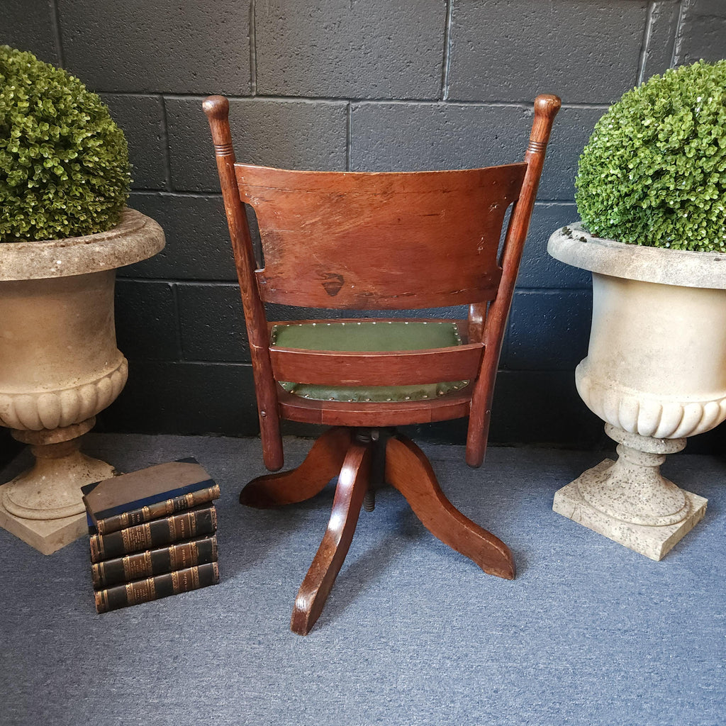 Edwardian Oak Swivel Desk Chair