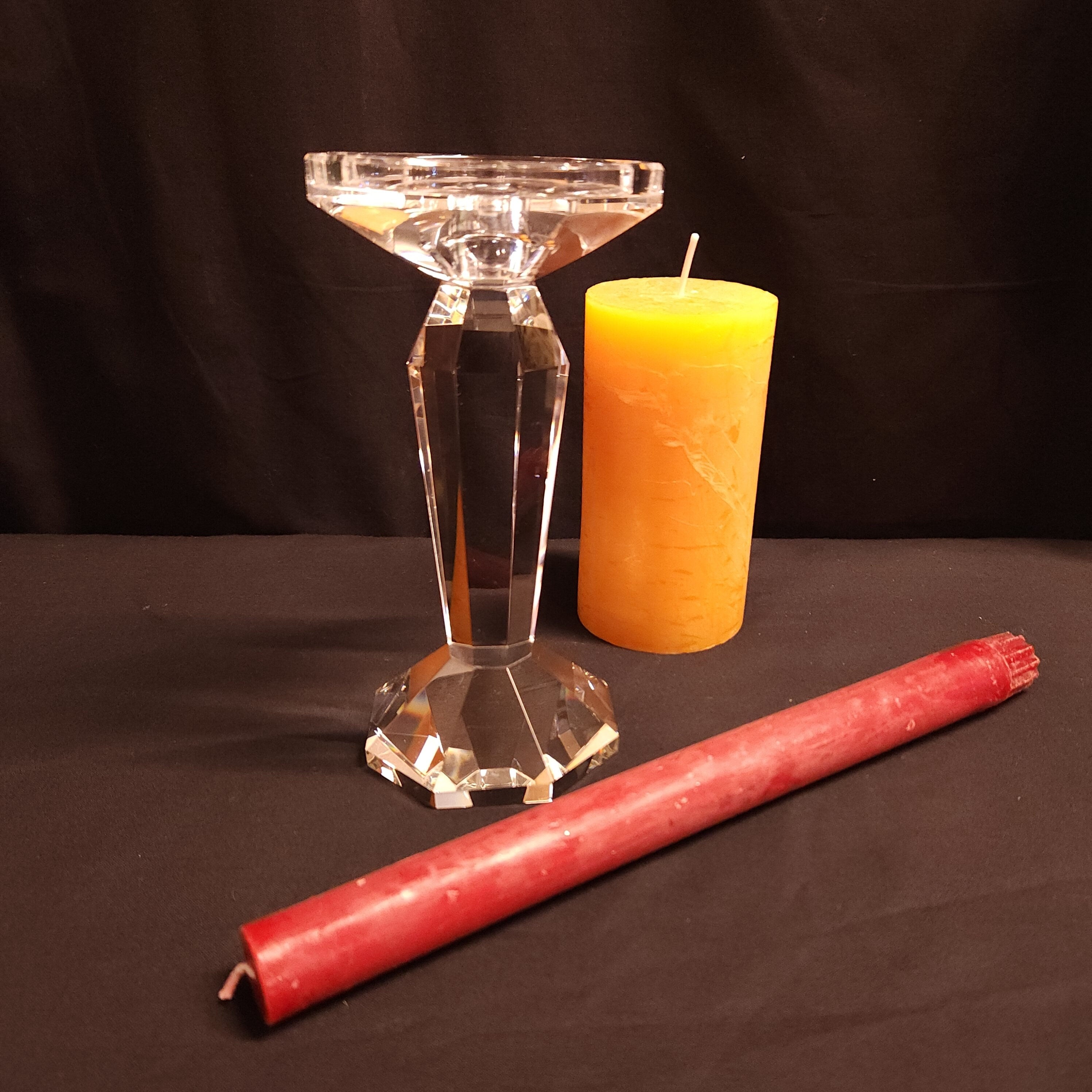 Vintage Crystal Candlestick, Taper or Pillar Candle