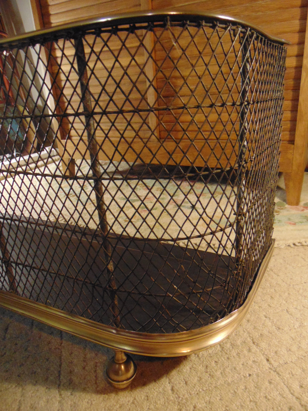 Early to Mid 19thC Brass and Wirework Fire Fender