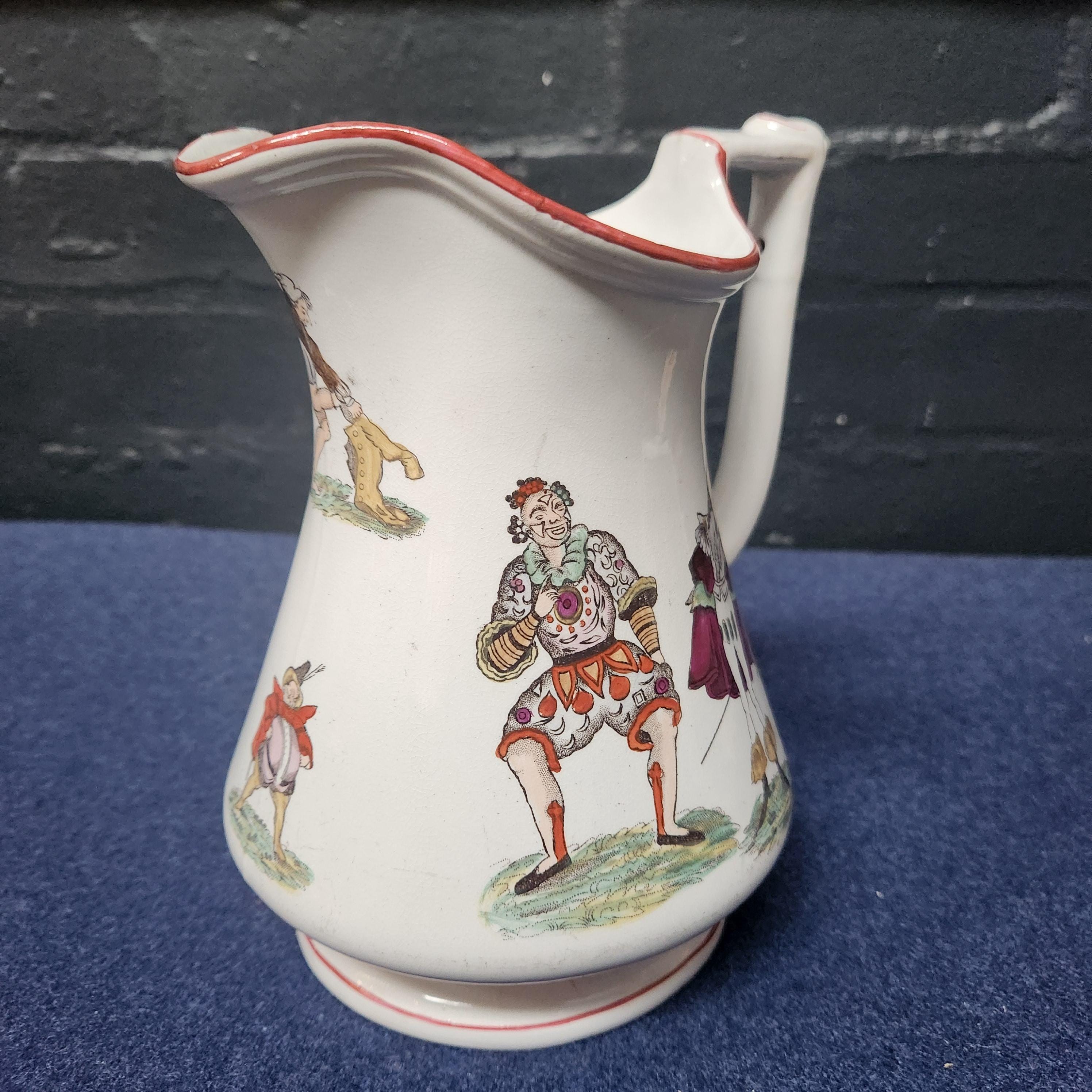 SOLD **** 19thC Elsmore & Forster Jester Puzzle Jug