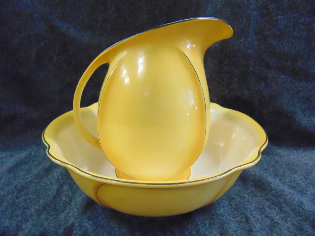 Art Nouveau Yellow Wash Jug and Bowl