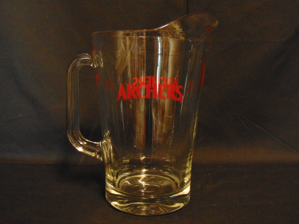 Vintage Archers Glass Advertising Pitcher