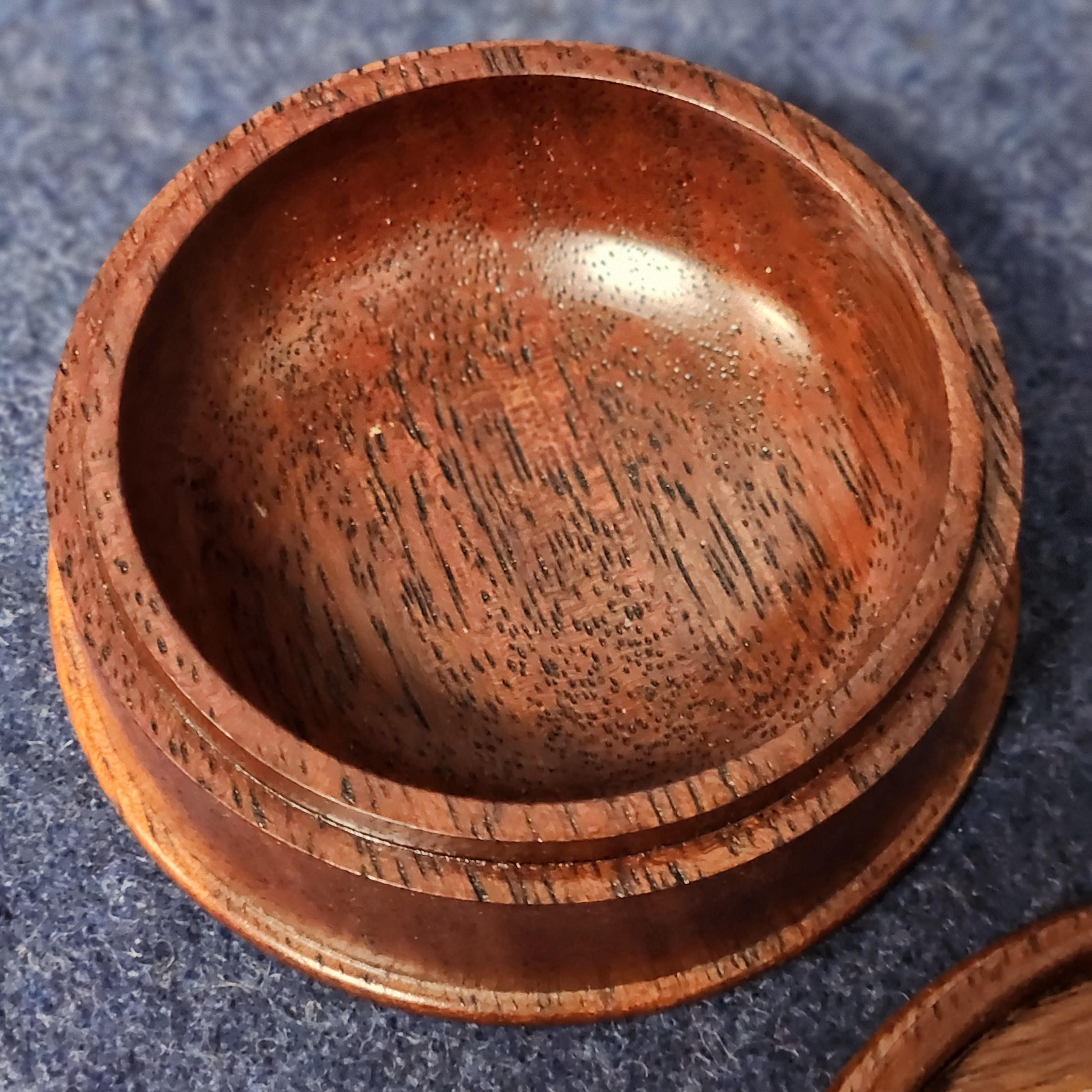 Crystoleum Decorated Wooden Lidded Pot