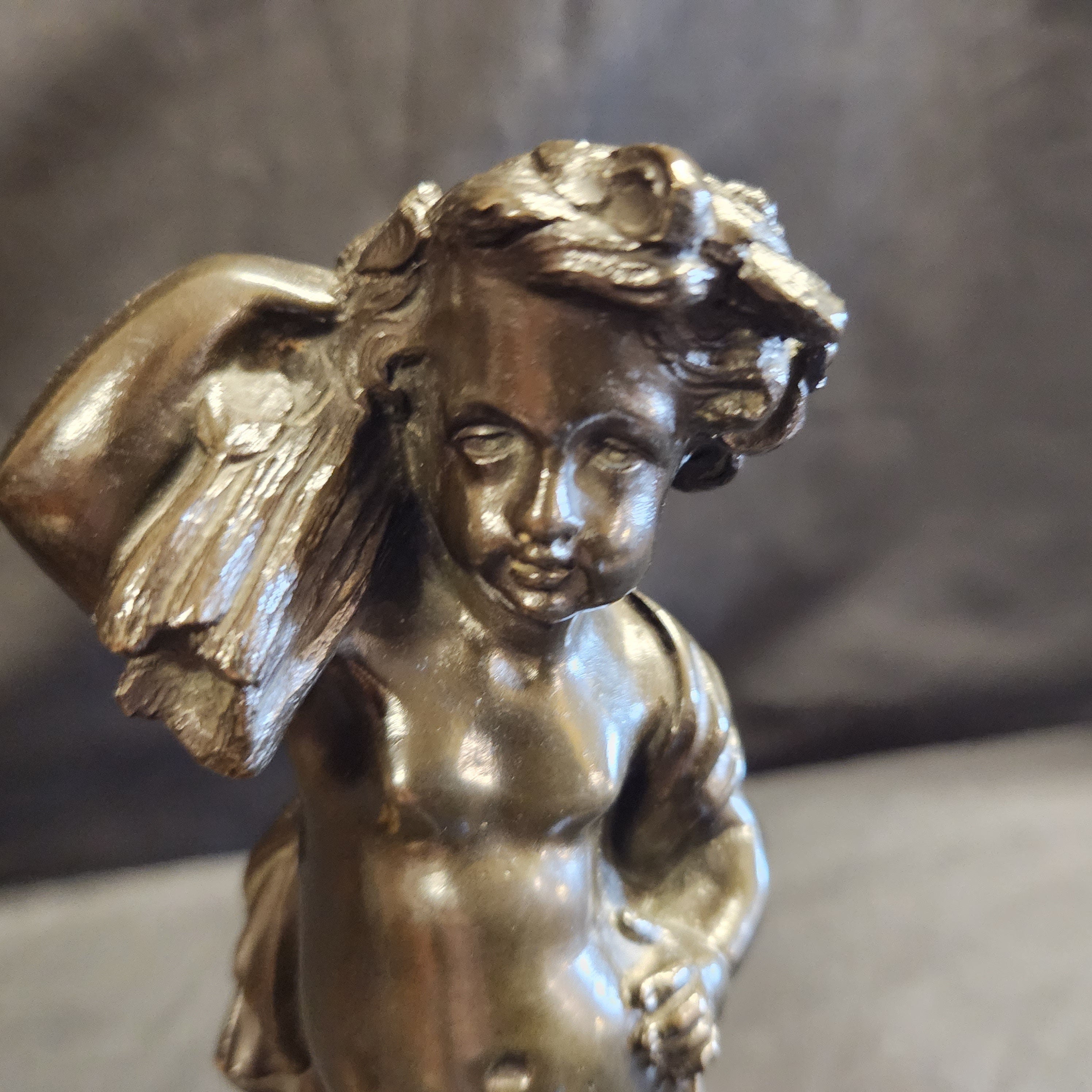 Pair Bronze Harvest Putti after Claude Michel