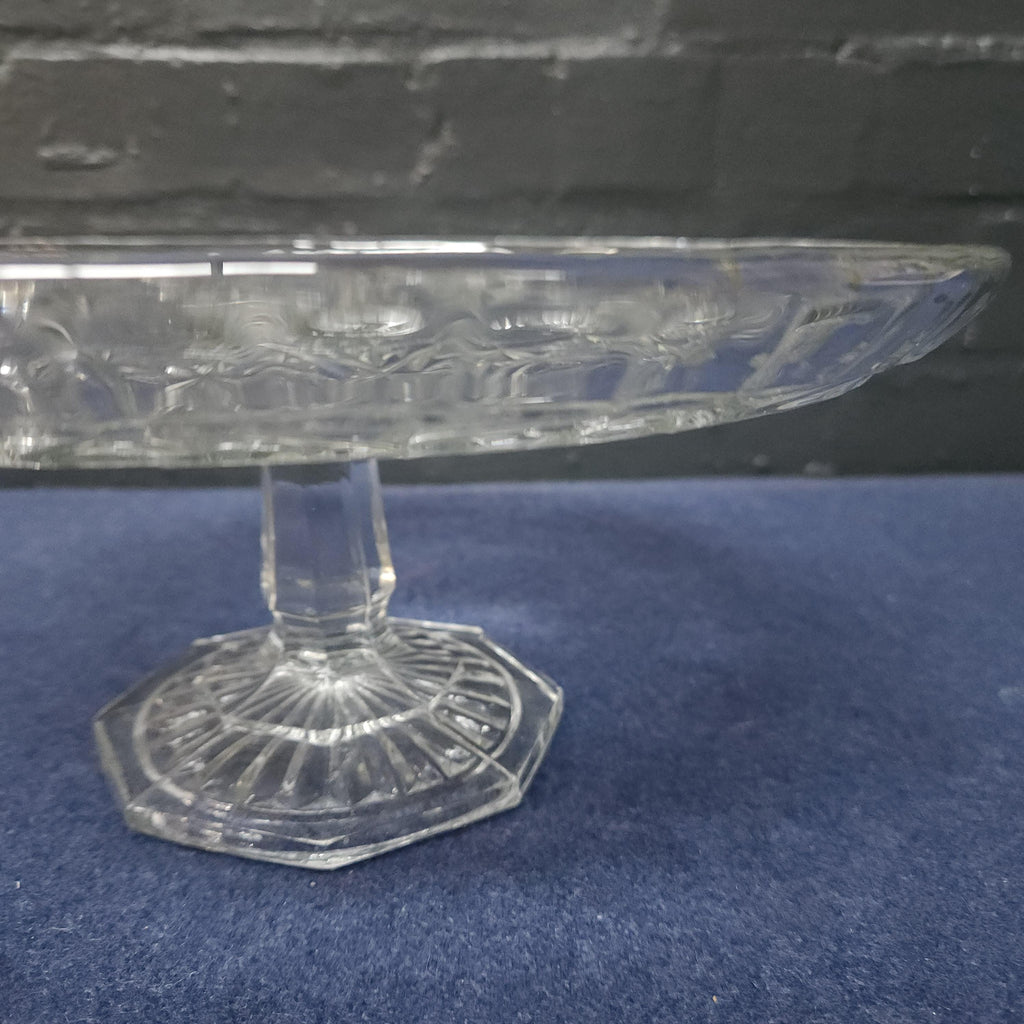 Early 20thC Pressed Glass Large Cake Stand
