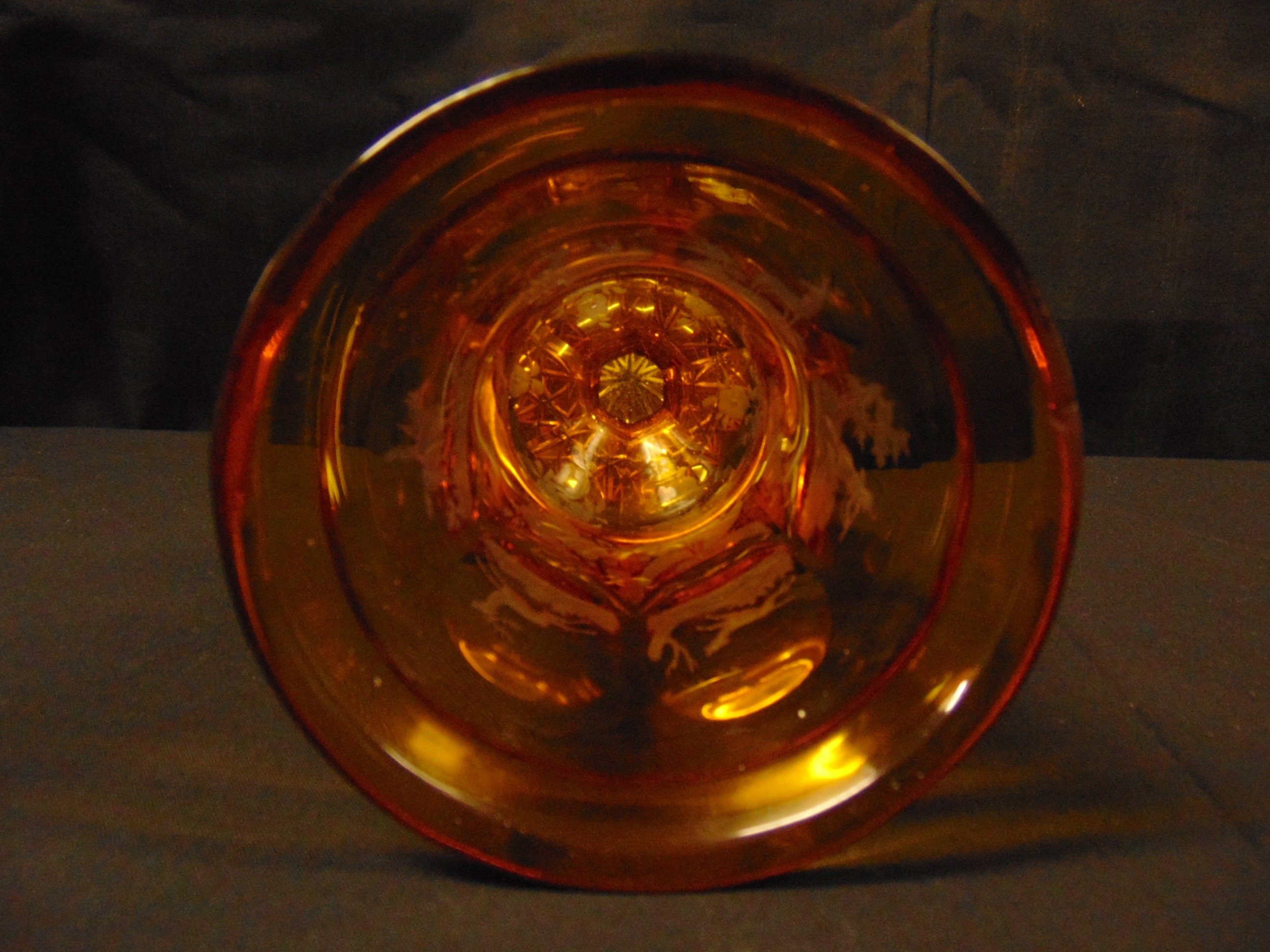 Late 19th Century Bohemian Overlaid Amber Cut Glass Vase
