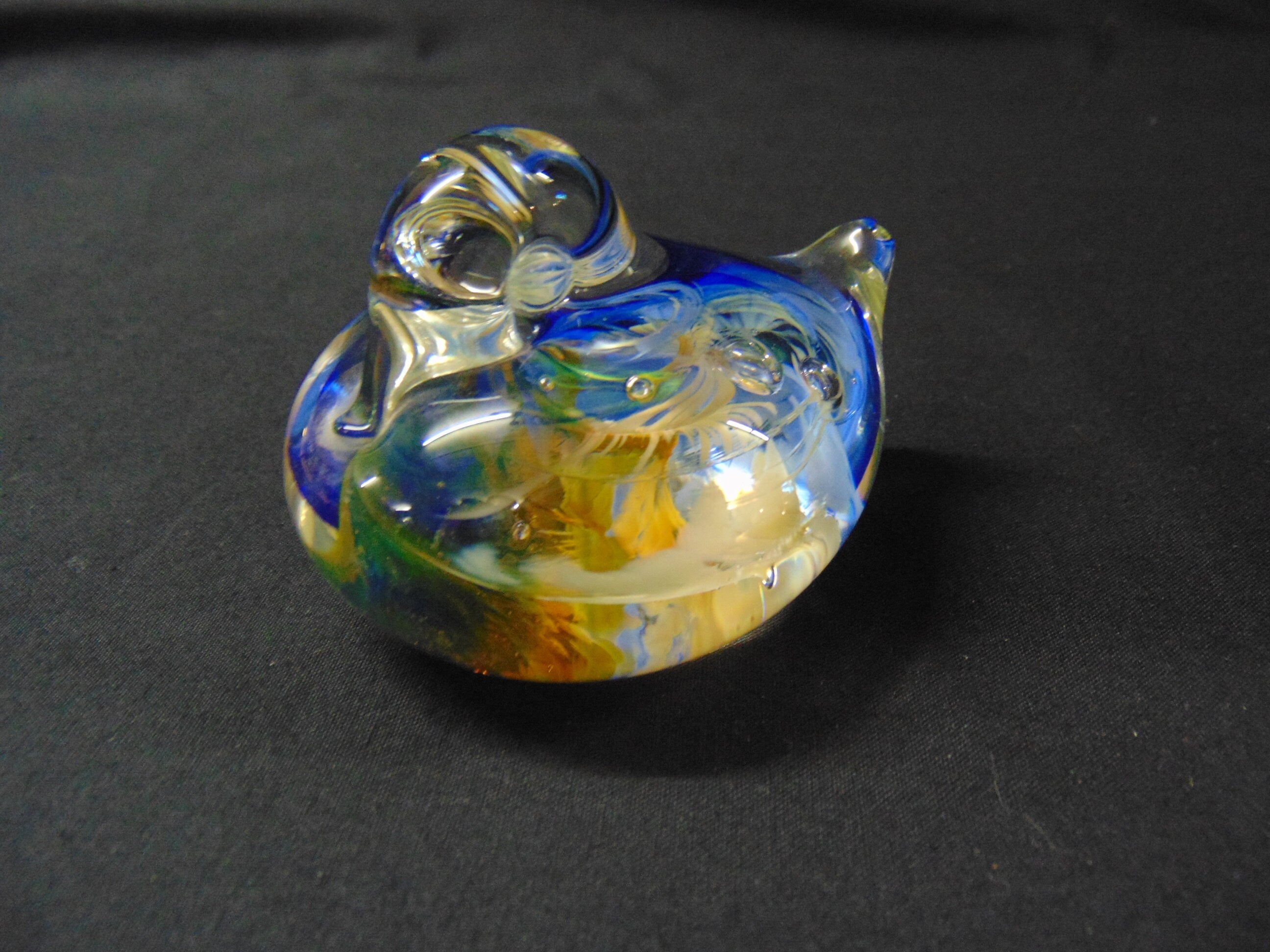 Handmade in Scotland, Vintage Selkirk Glass Bird Paperweight