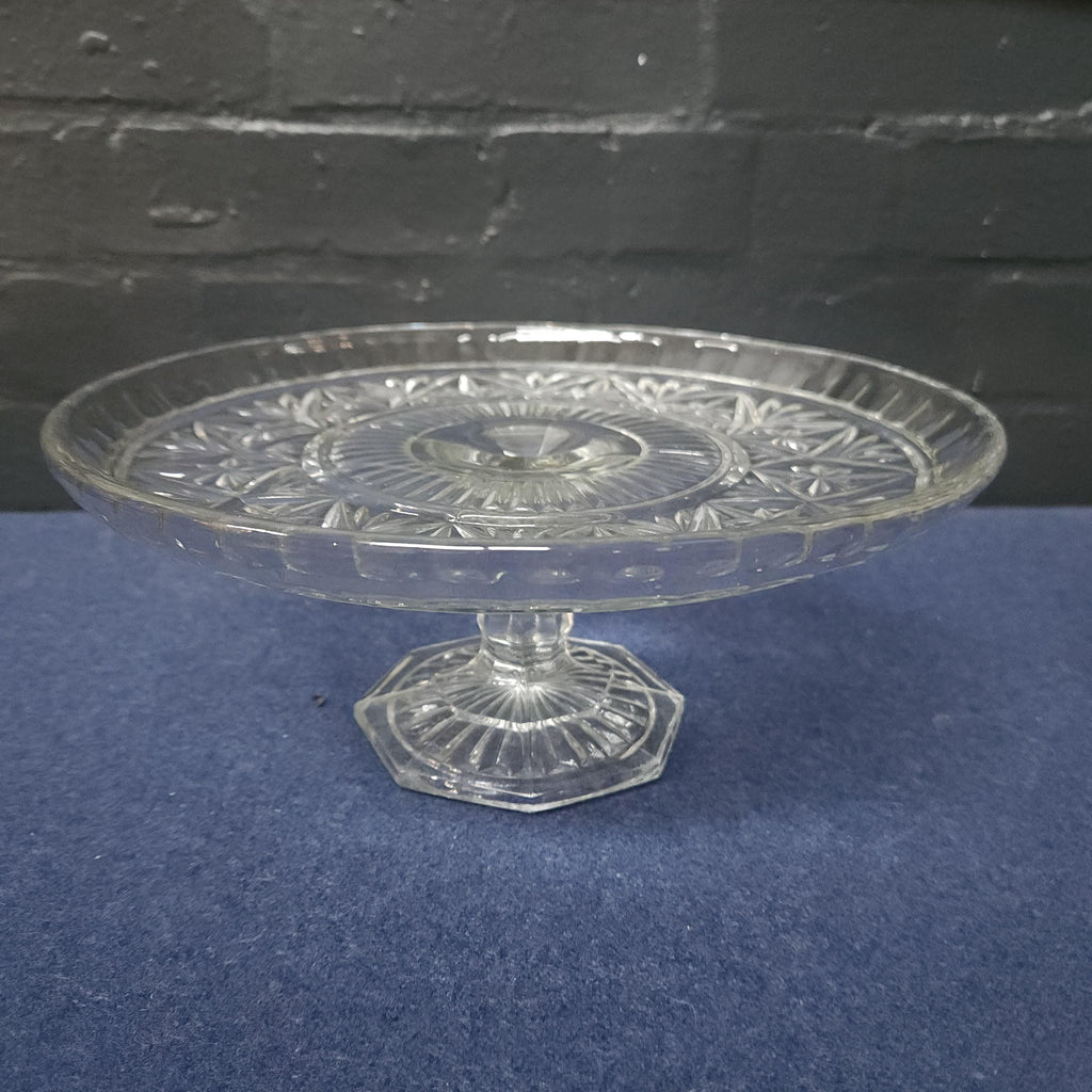 Early 20thC Pressed Glass Large Cake Stand