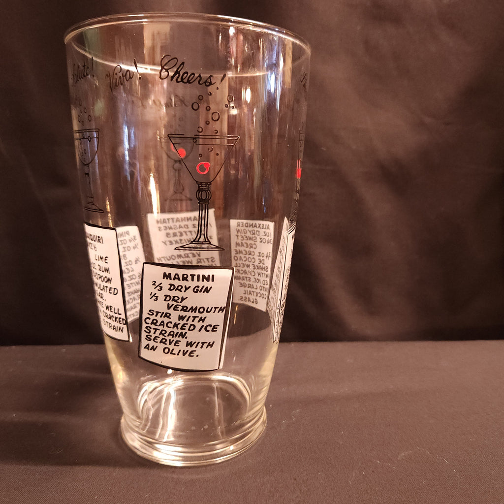 Vintage Retro Circa 1960's Glass Cocktail Mixer