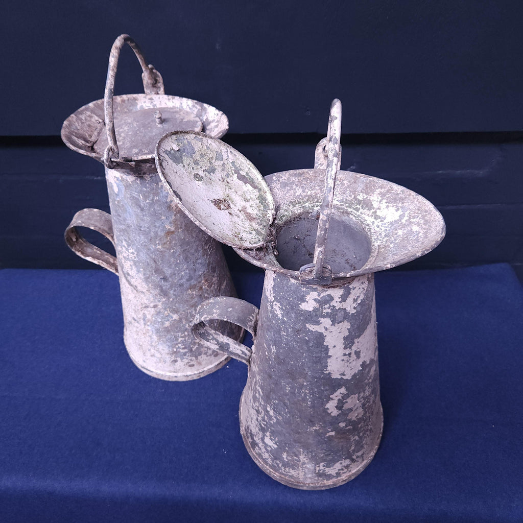 Pair Cornish Zinc & Aluminium Milk Churns Circa Mid to Late 19thC