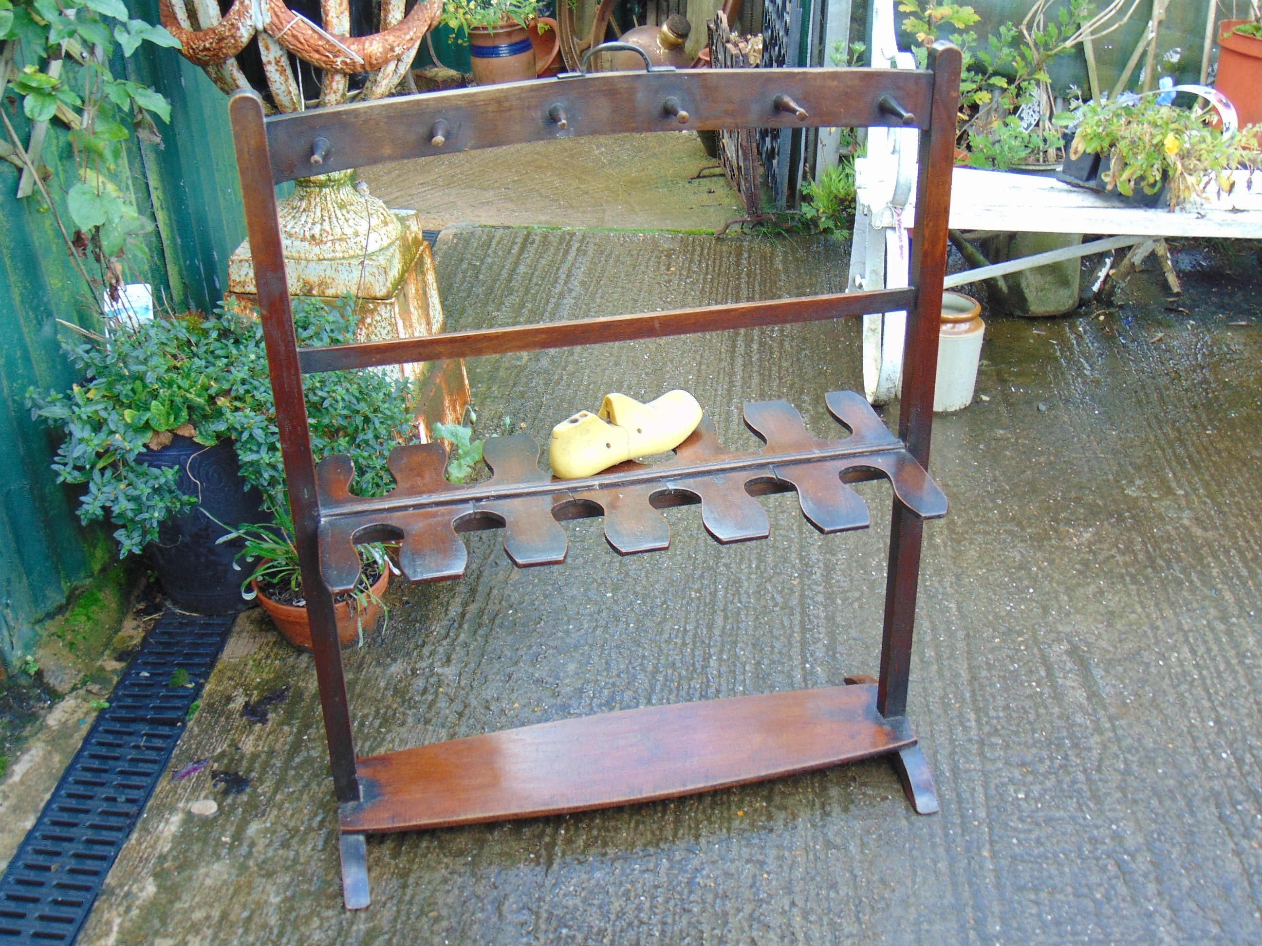 Georgian Double Sided Mahogany Boot Rack