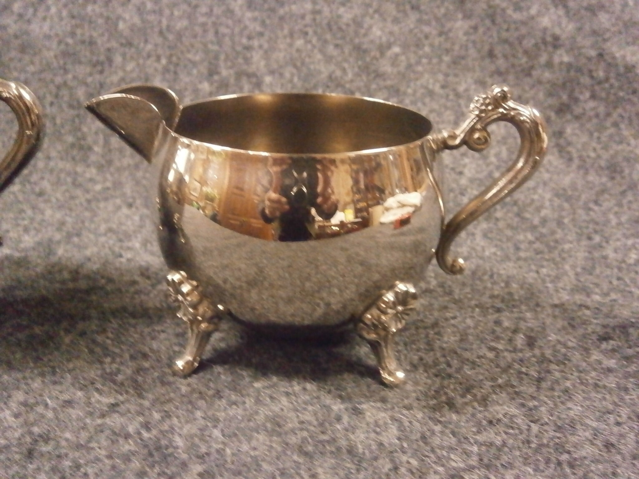 Vintage Silver Plate Coffee Pot, Covered Sugar Bowl and Creamer Jug