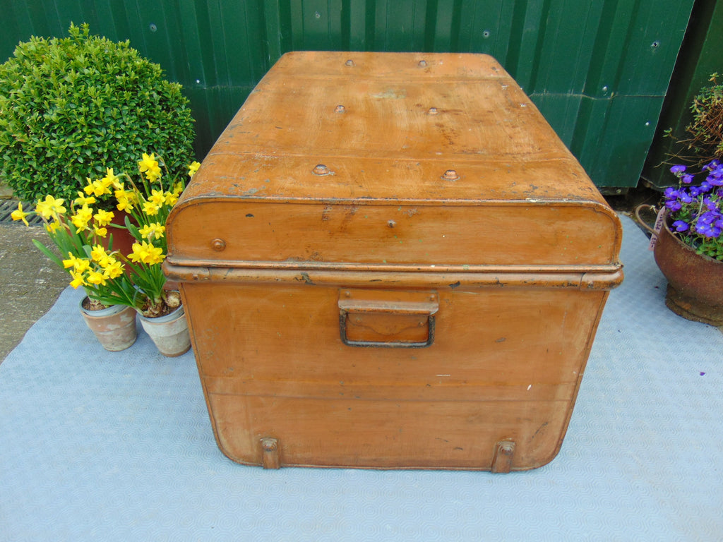 Late 19thC Large Tin Shipping Trunk