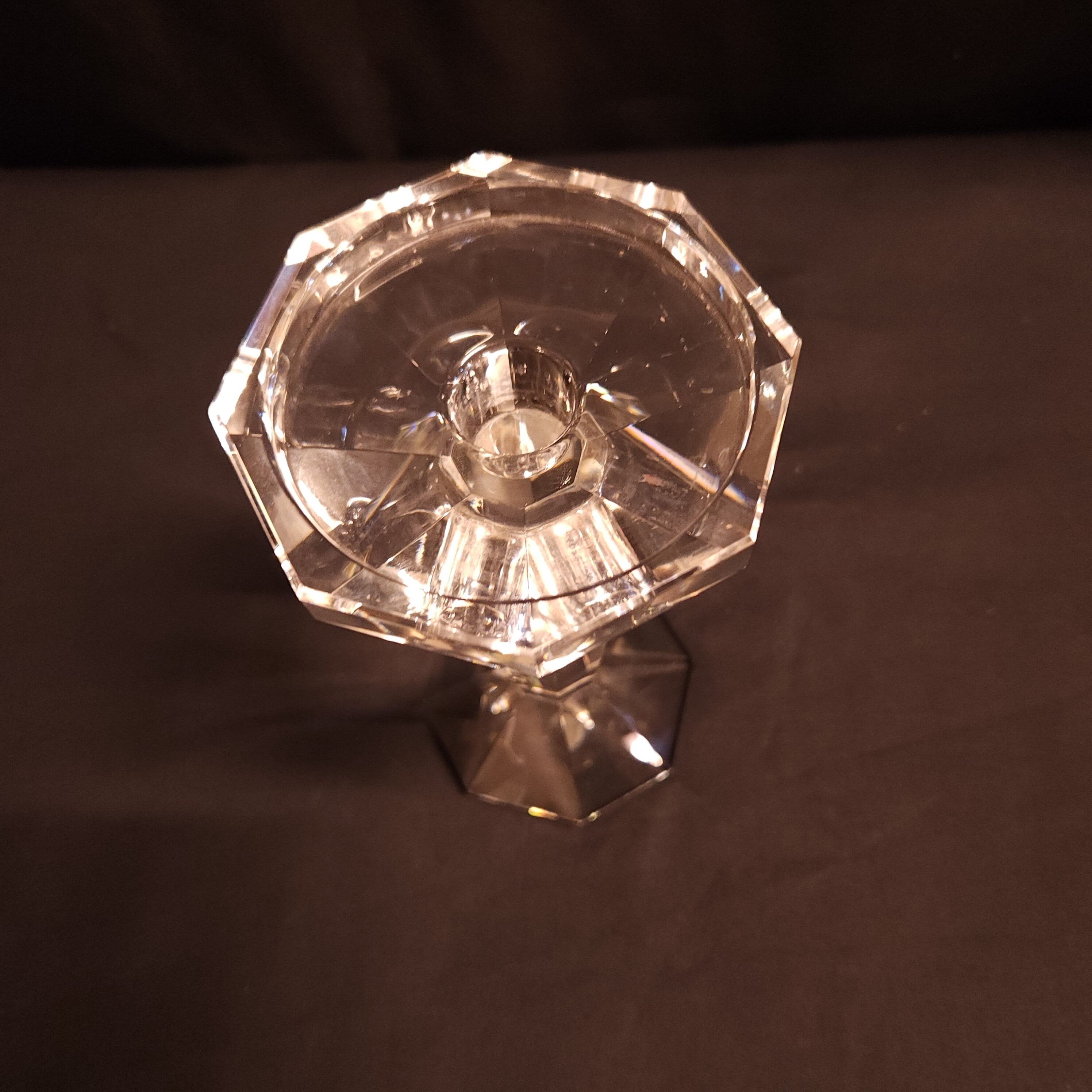 Vintage Crystal Candlestick, Taper or Pillar Candle