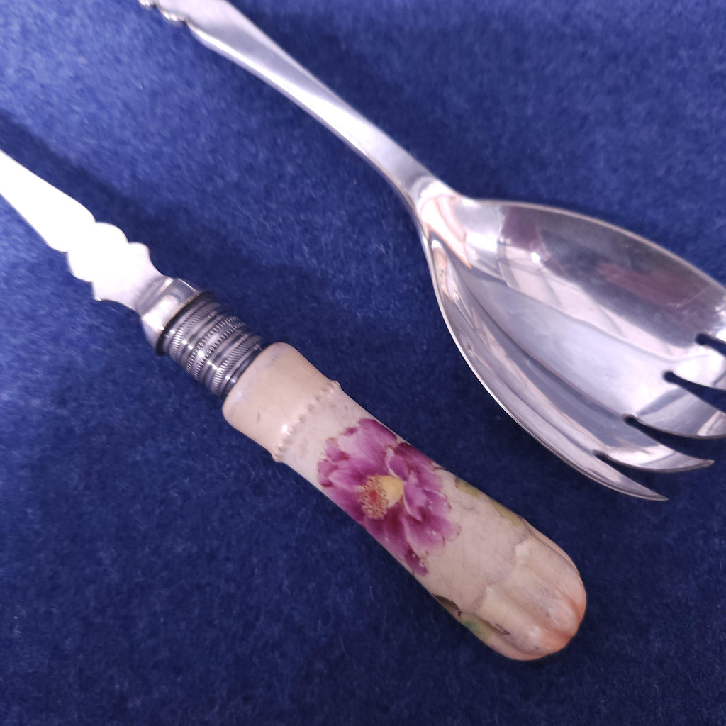 Devonware & Silverplate Salad Servers, Victorian