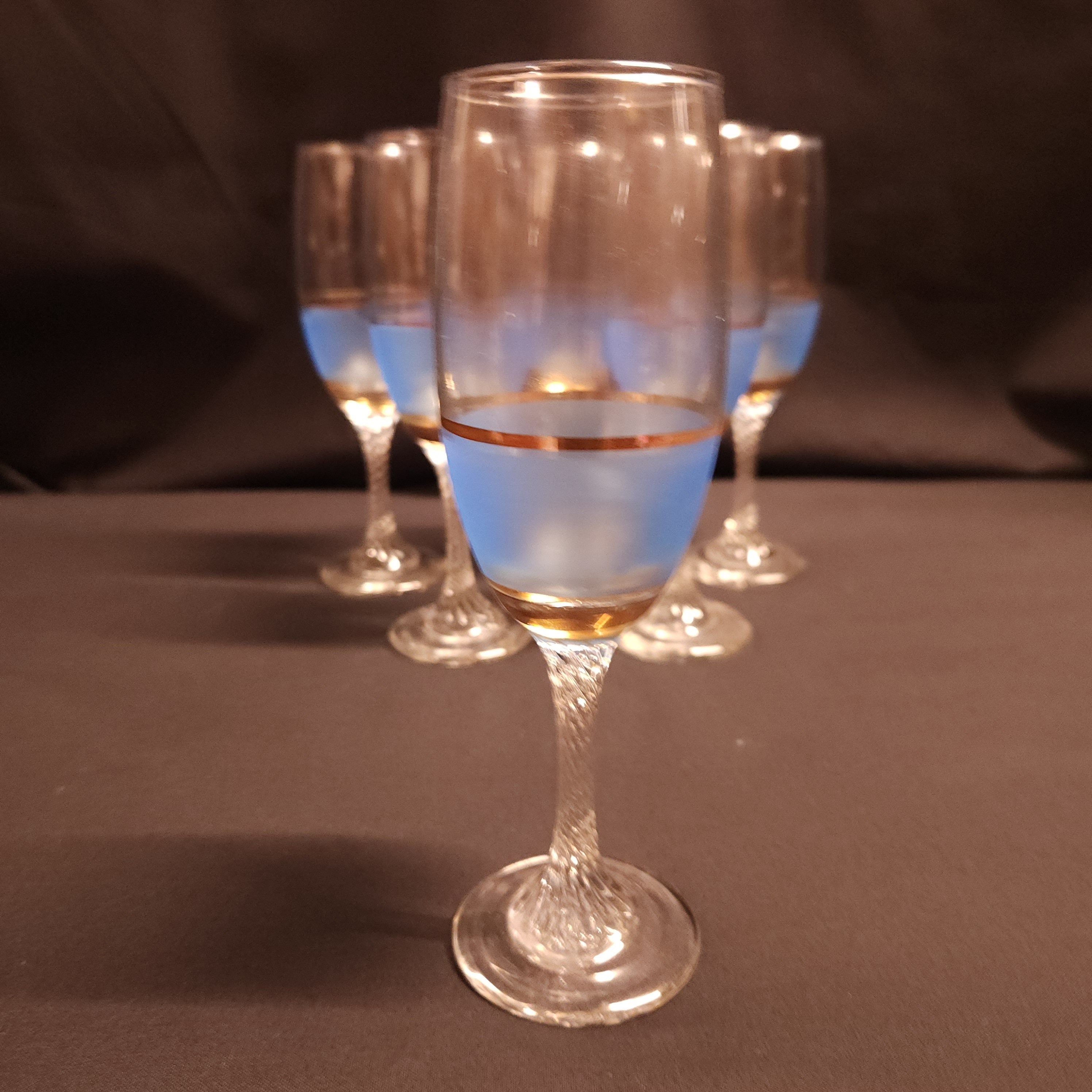 Set 6 Vintage 1960's Champagne Flutes