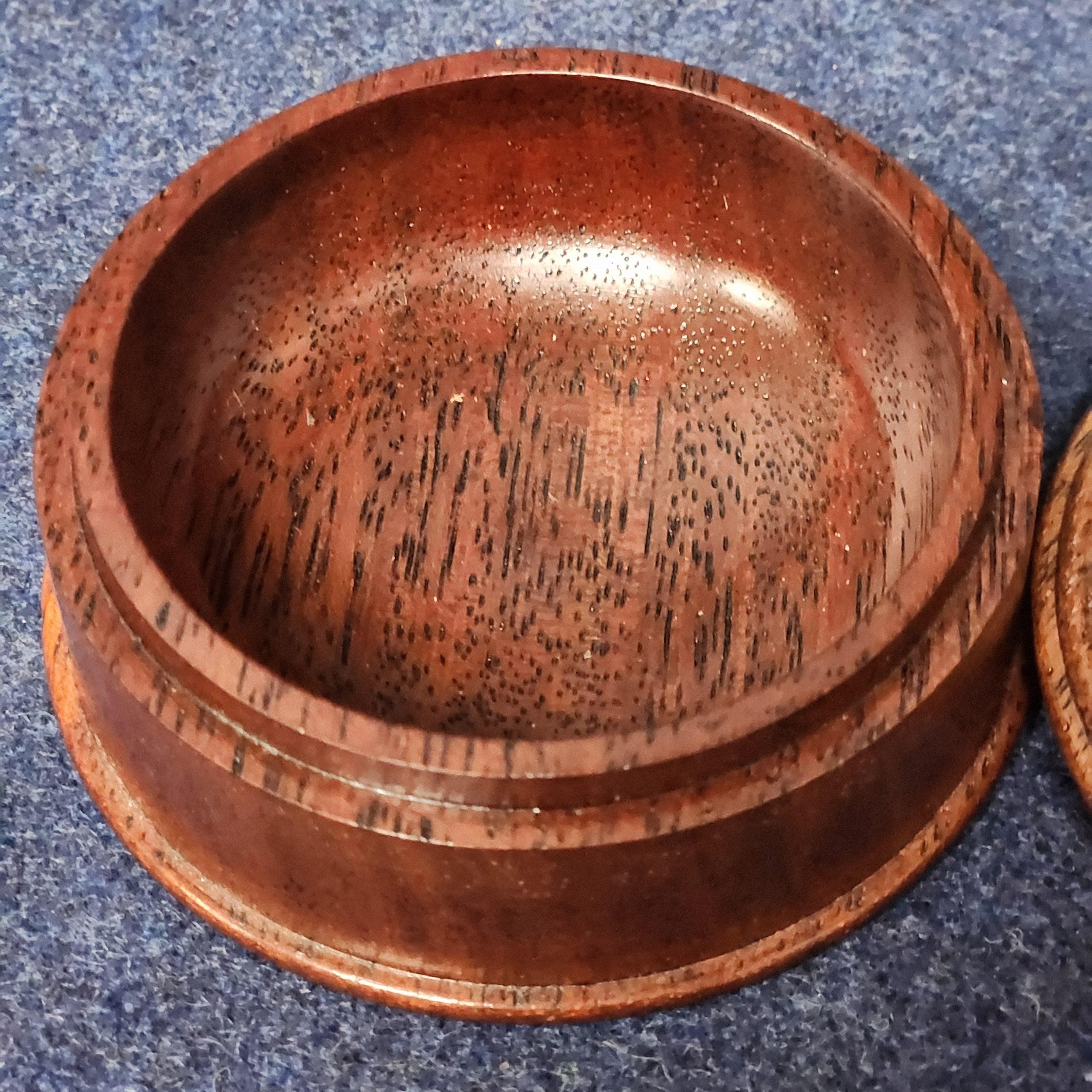 Crystoleum Decorated Wooden Lidded Pot