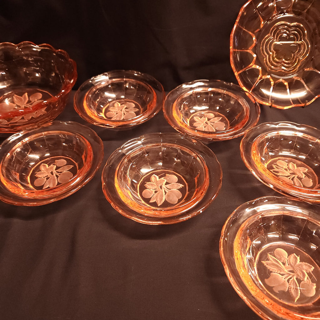 Pink Glass Dessert Dishes - Vintage - Circa 1950's