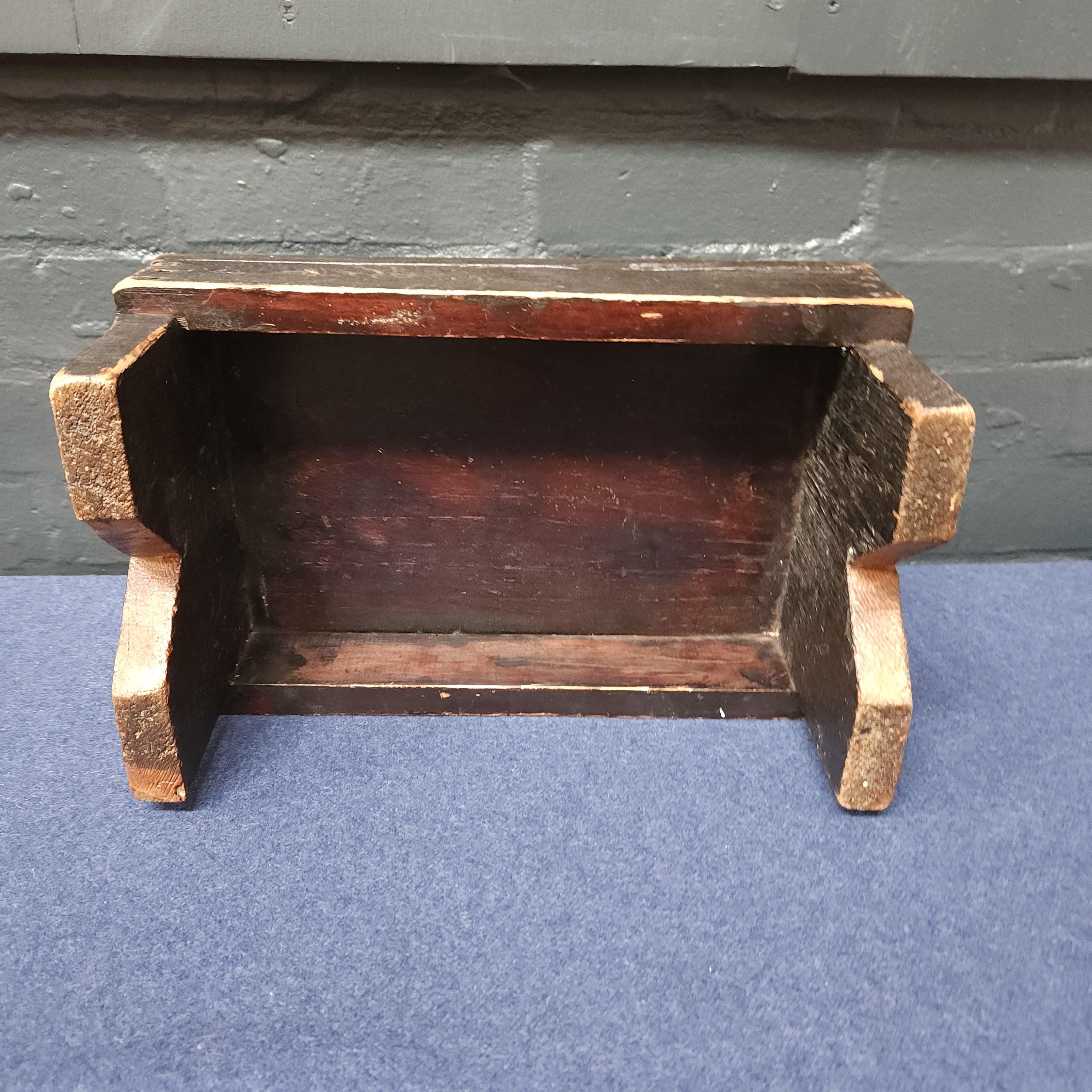 Rustic Carved Foot Stool