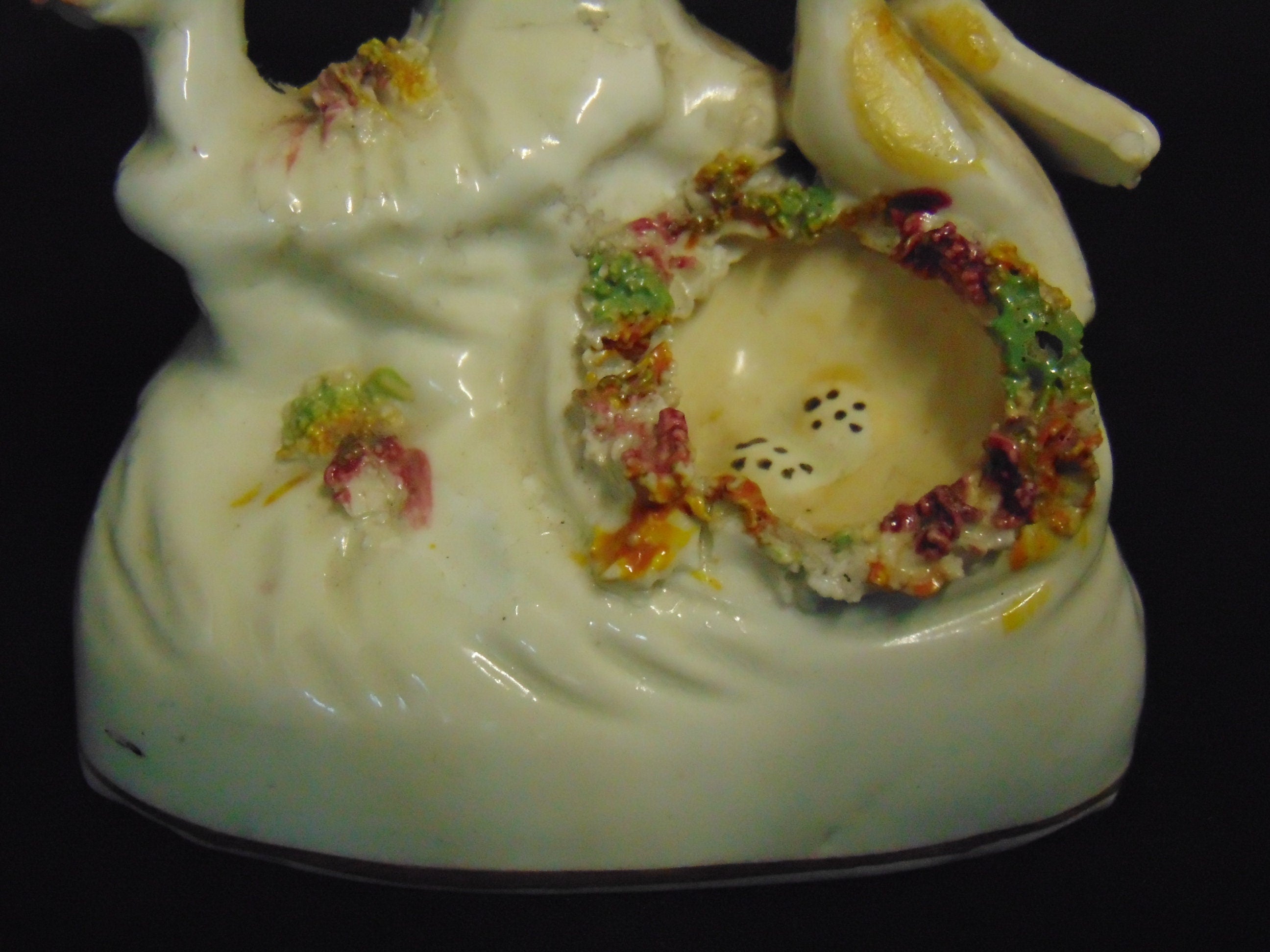 Victorian Staffordshire Spill Vase - Birds With A Nest