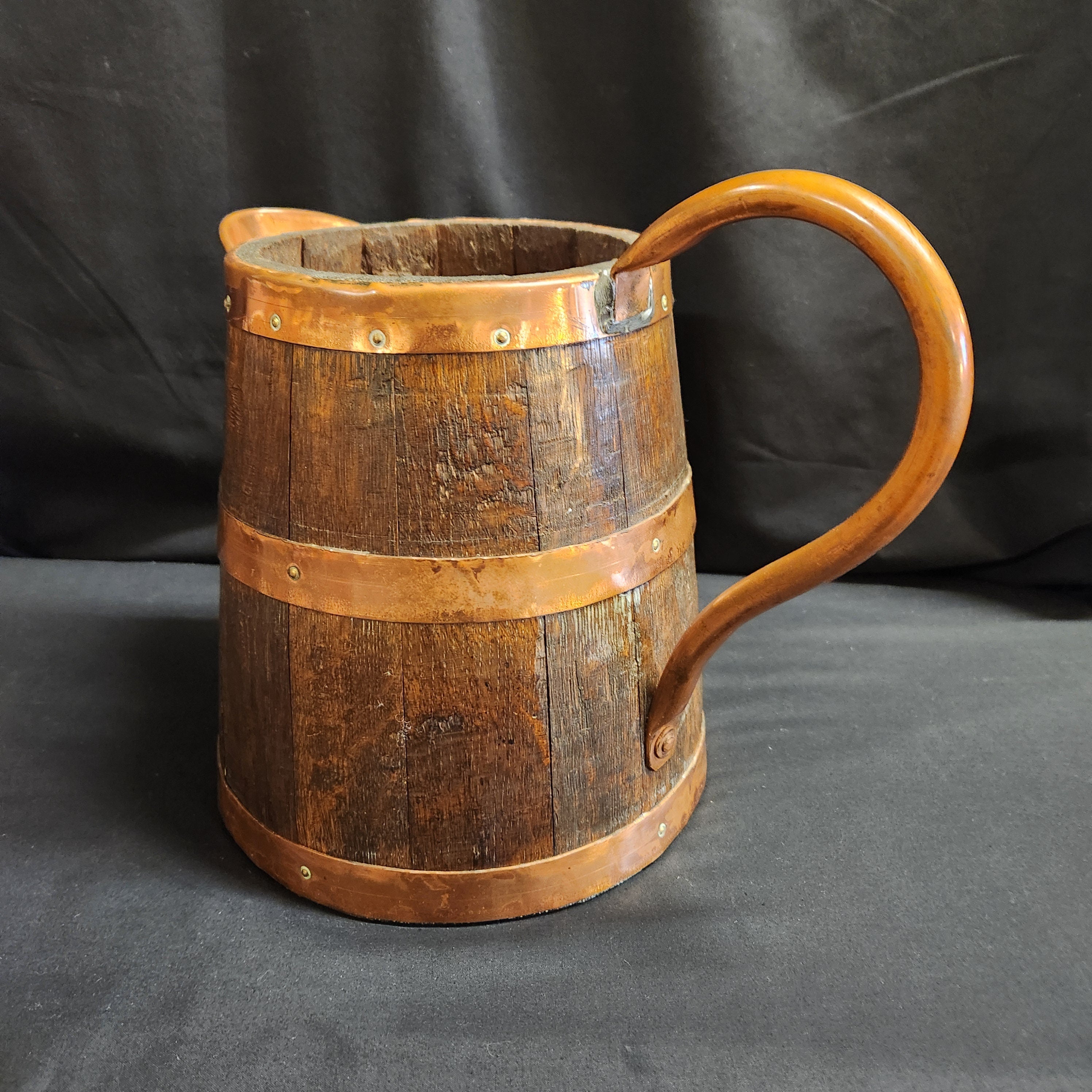 Oak & Copper Coopered Jug, Circa Early 20thC