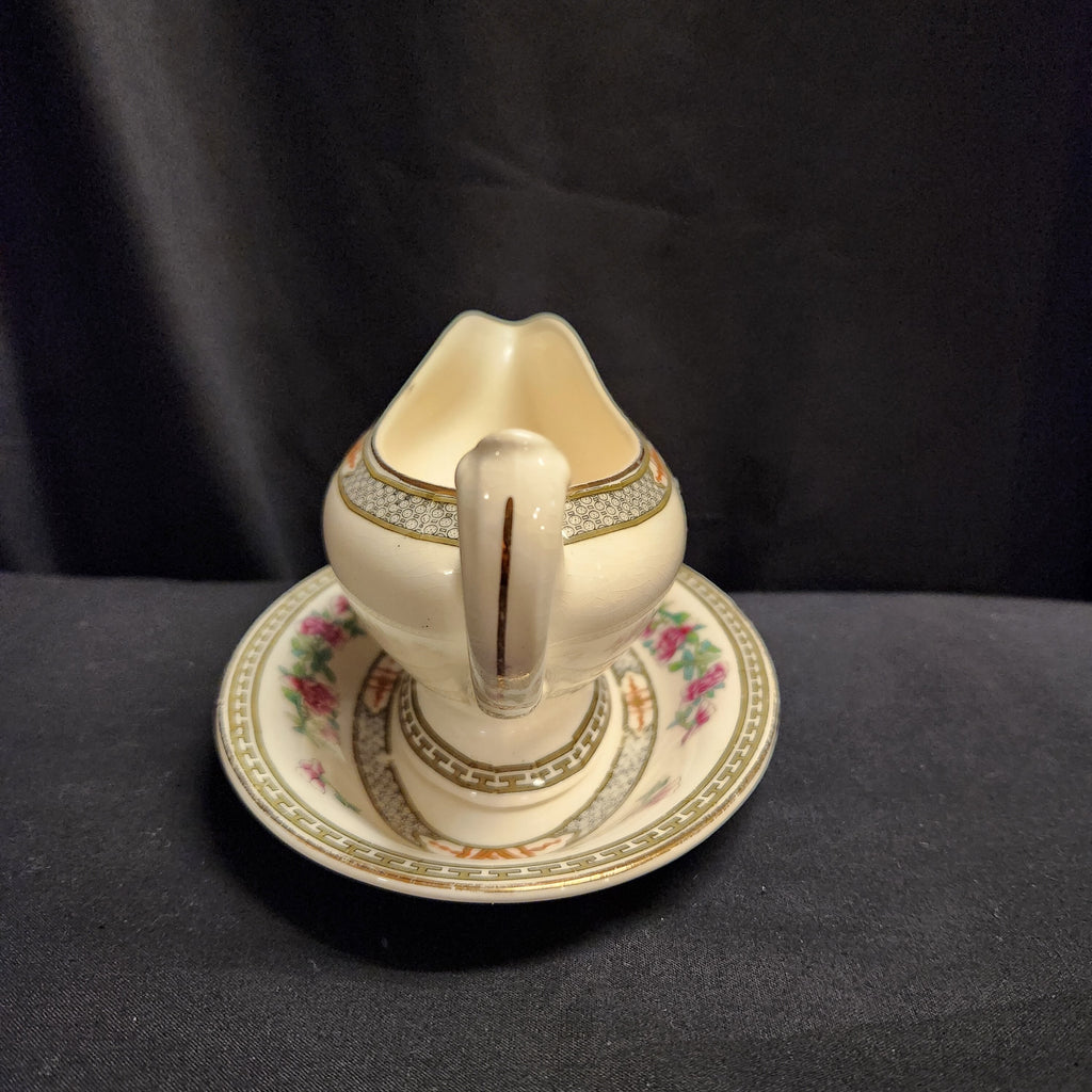 Indian Tree Gravy Boat and Saucer by Crown Ducal
