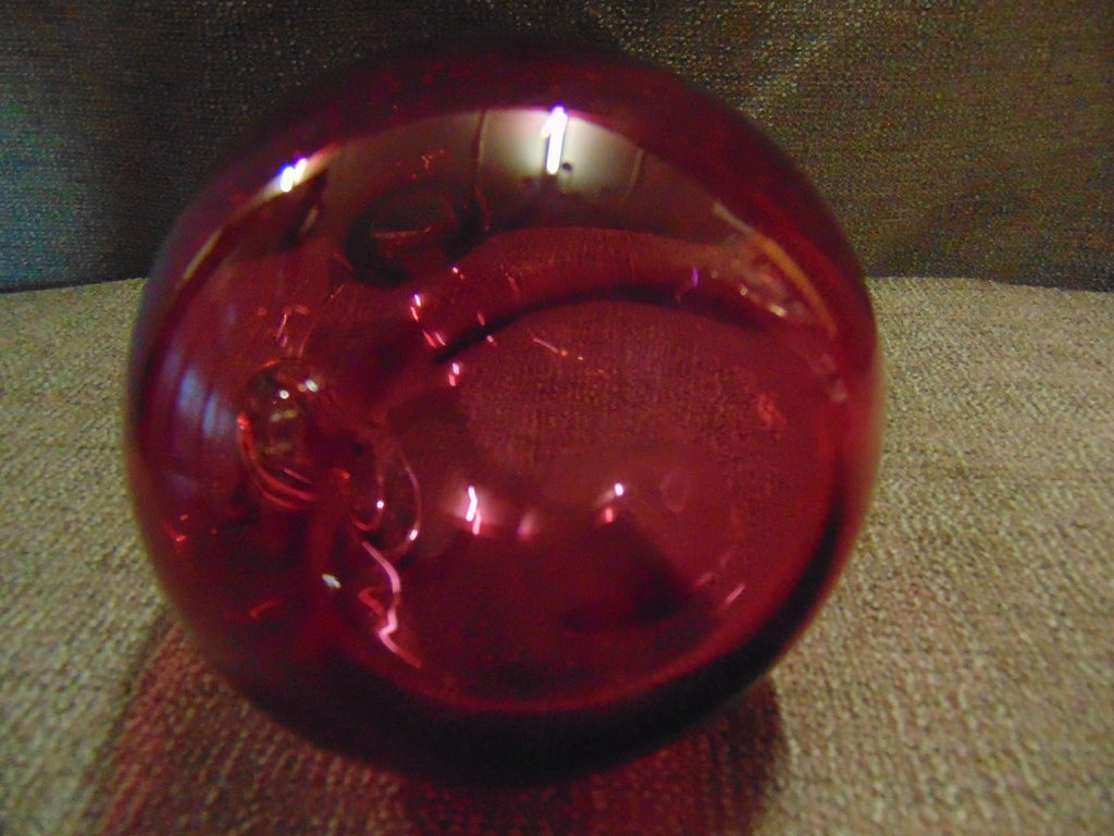 Cranberry Glass Decanter with 6 Glasses