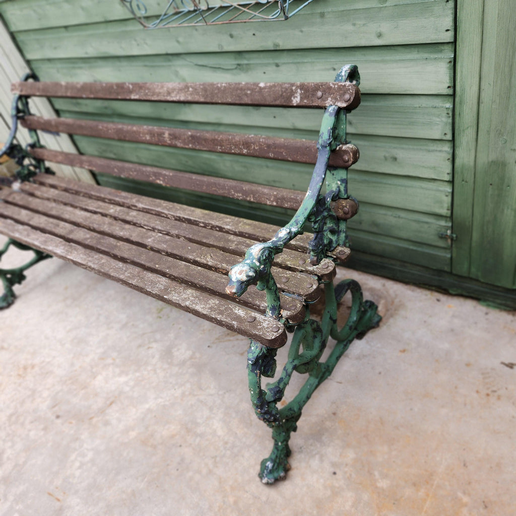 19thC Antique Original Coalbrookdale Serpent and Grape Cast Iron Garden Bench