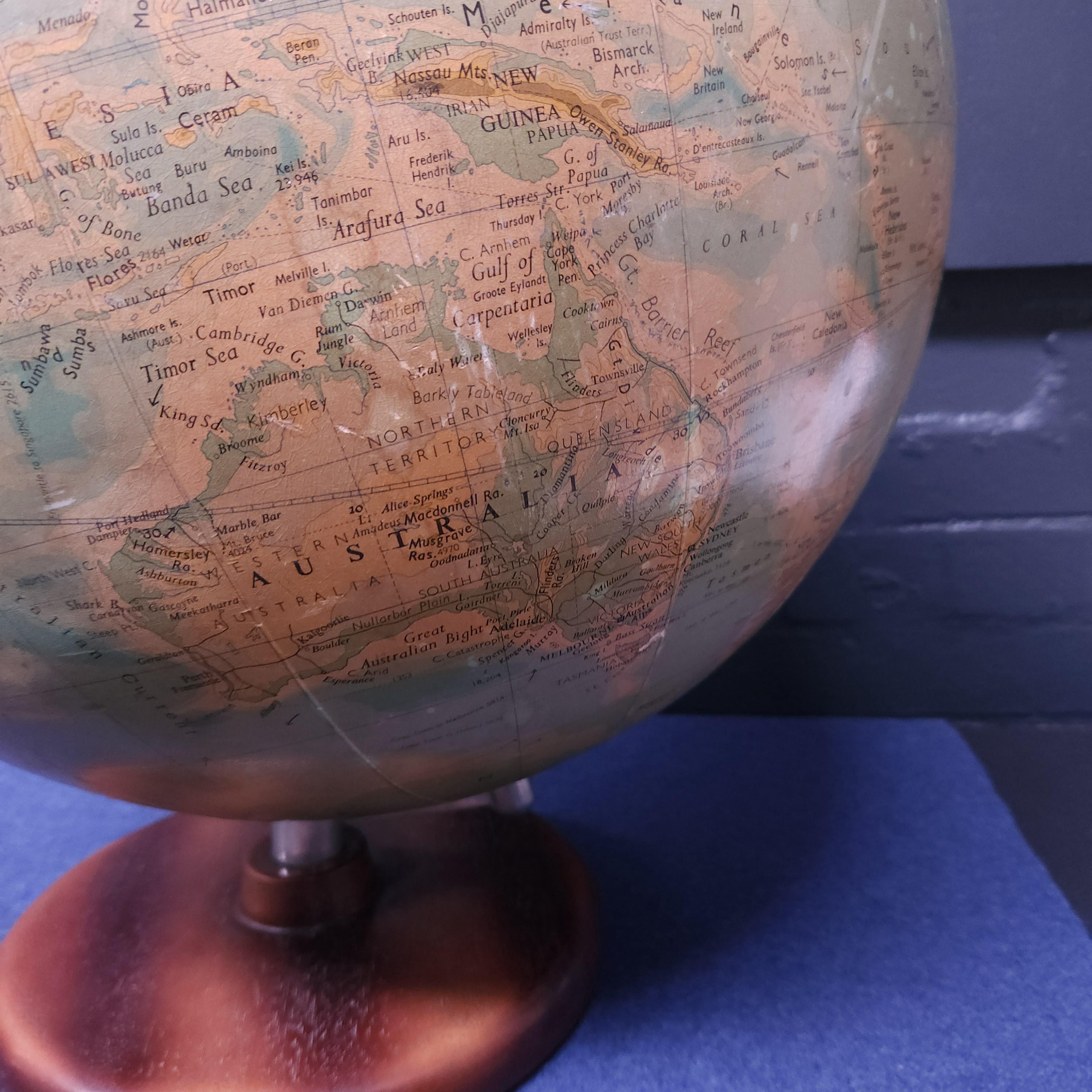 Mid 20thC Phillips 19 inch Terrestrial Globe
