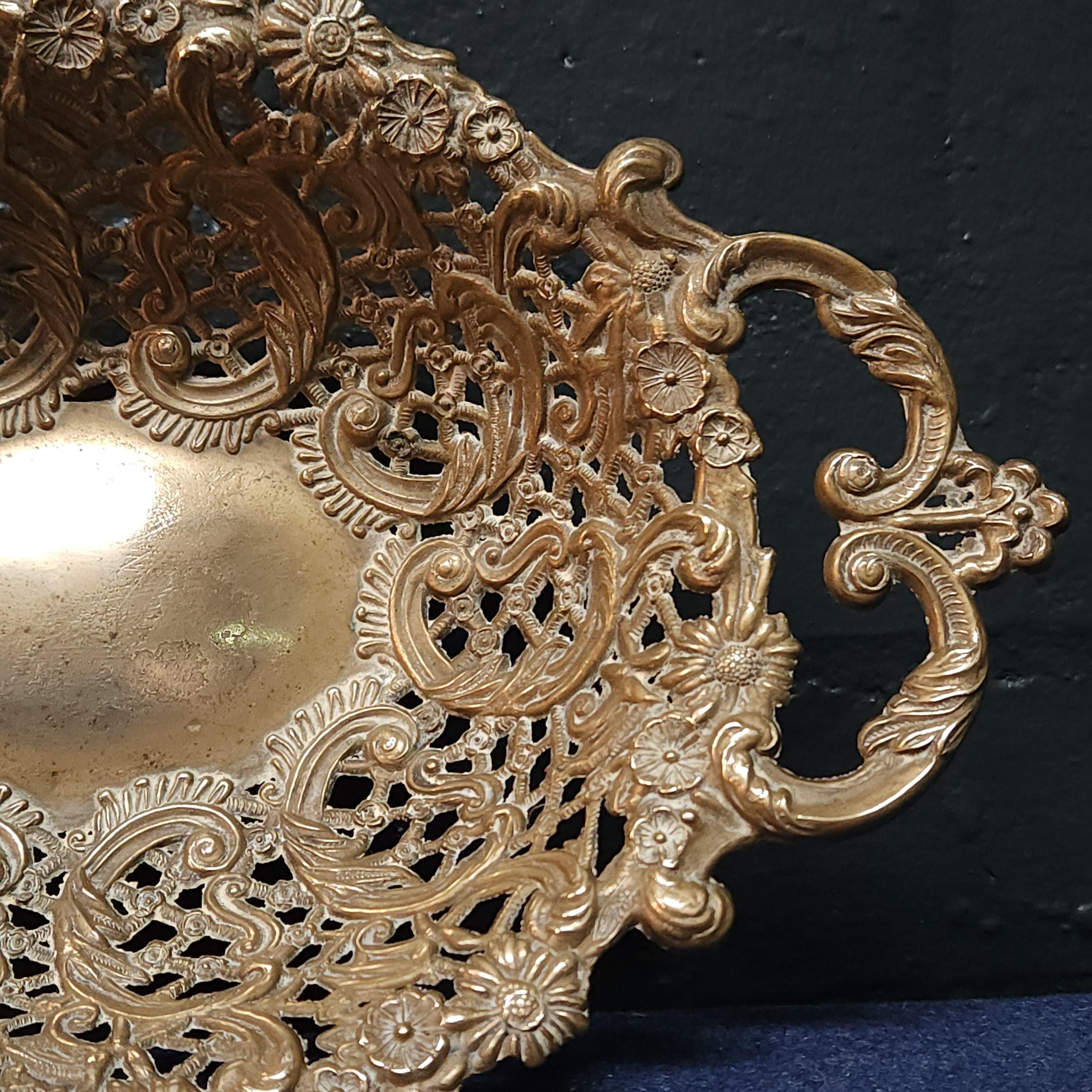 Italian Baroque Brass Basket