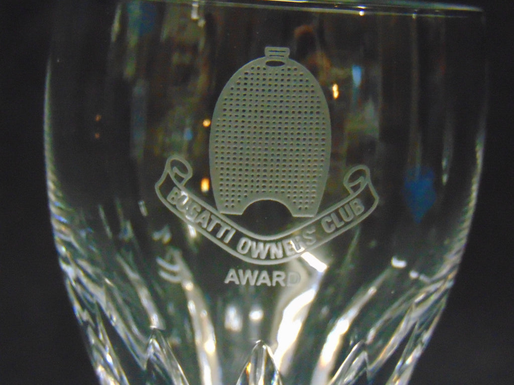 Heavy Cut Glass Wine Glass for the Bugatti Owners Club Award