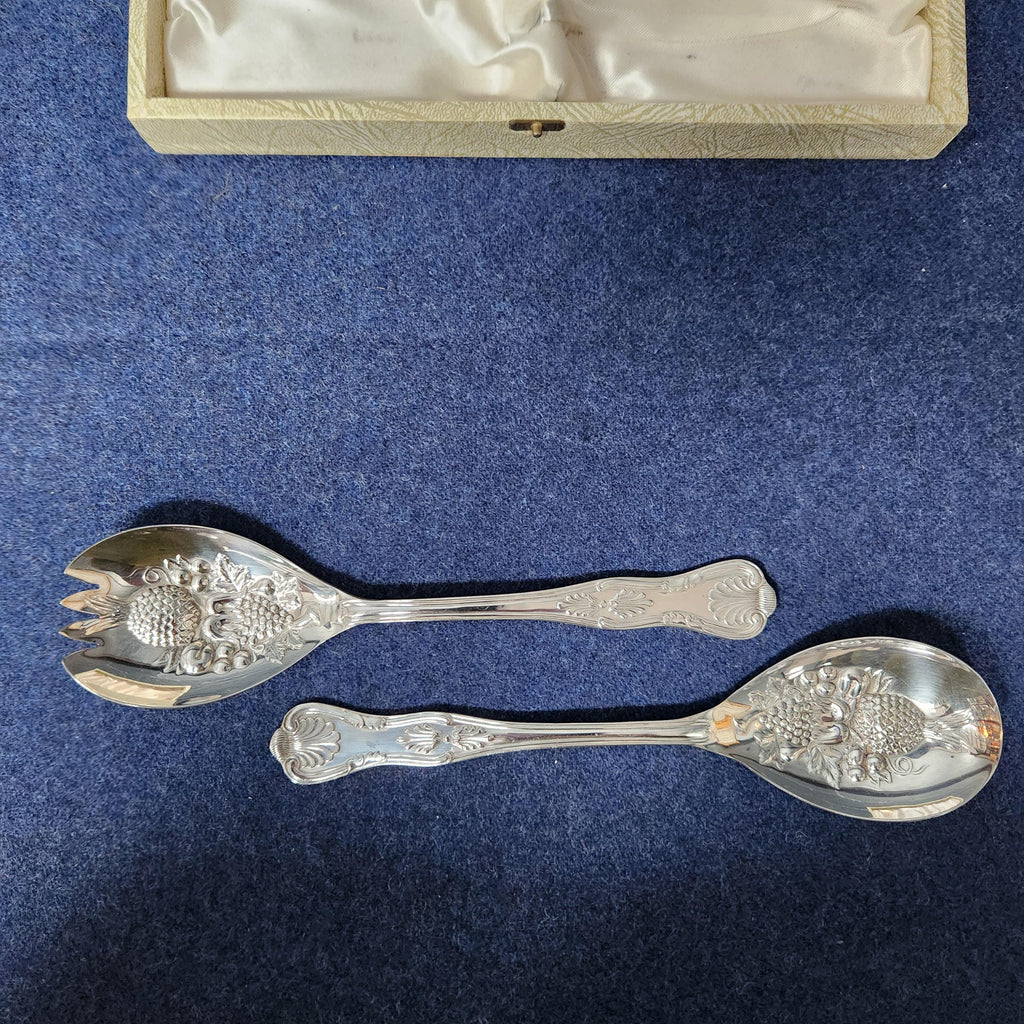 Viners Cased Silver Plated Salad Servers