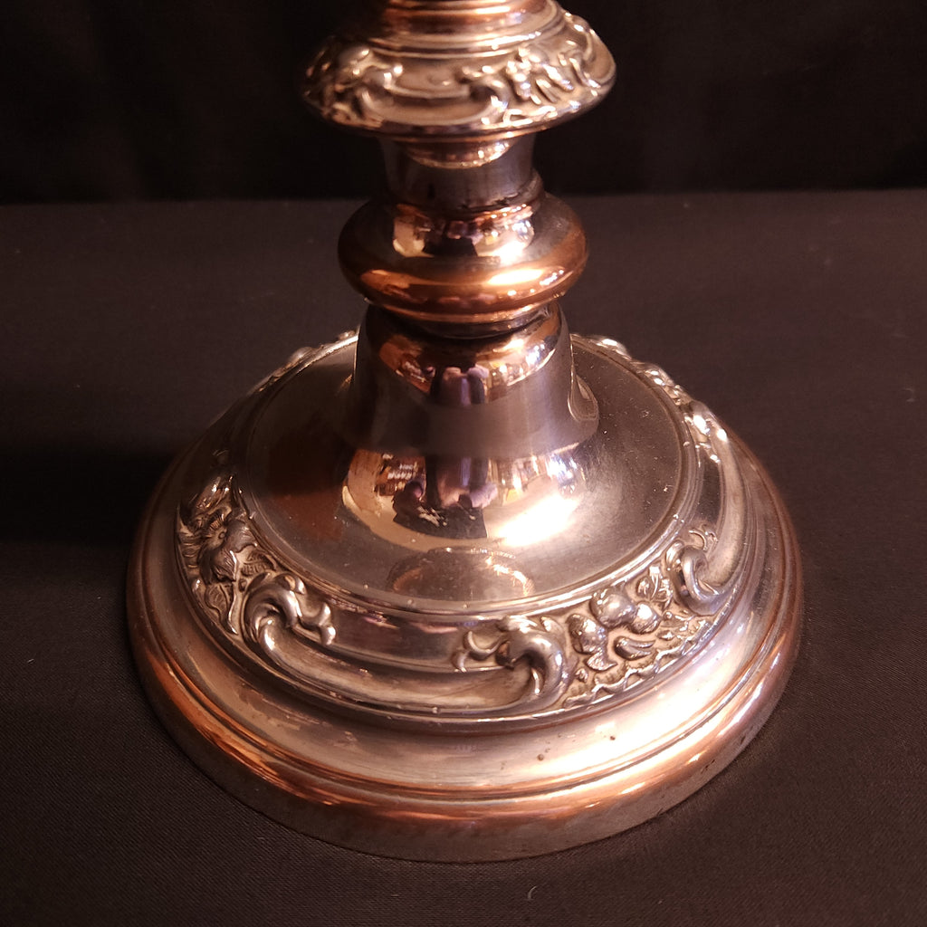 Victorian Silver Plate Candlestick With Snuffer