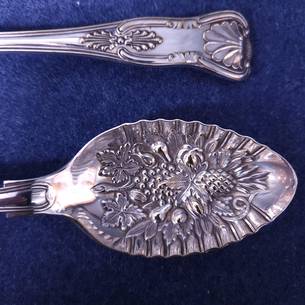 Early 20thC Cased Silverplated Berry Spoons
