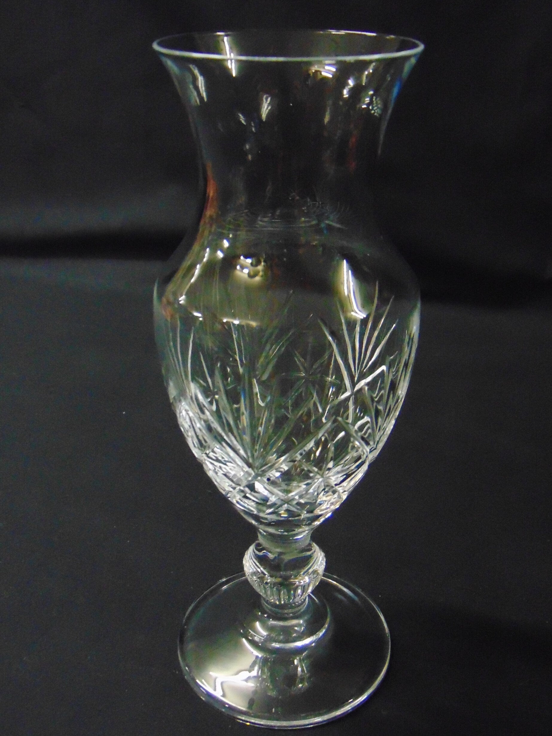 Vintage Cut glass Regency style vase.