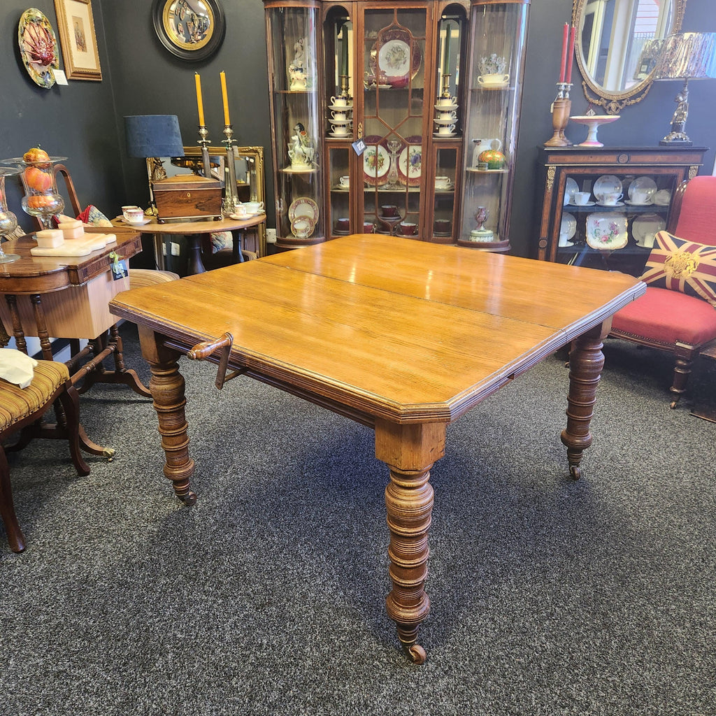 SOLD ****** Oak Dining Table, Wind Out Extending, Circa Late 1800s