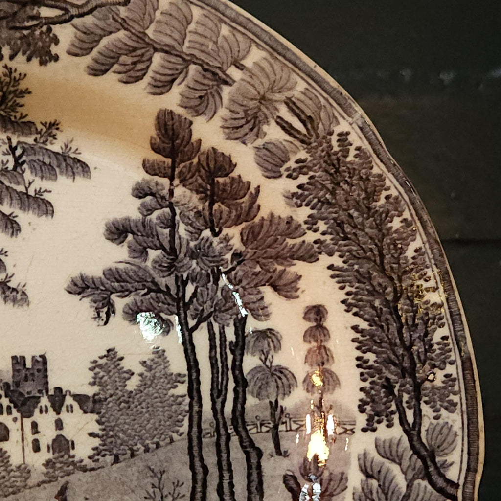 Georgian, W Davenport,  Small Black and White Transfer Plate Circa 1805
