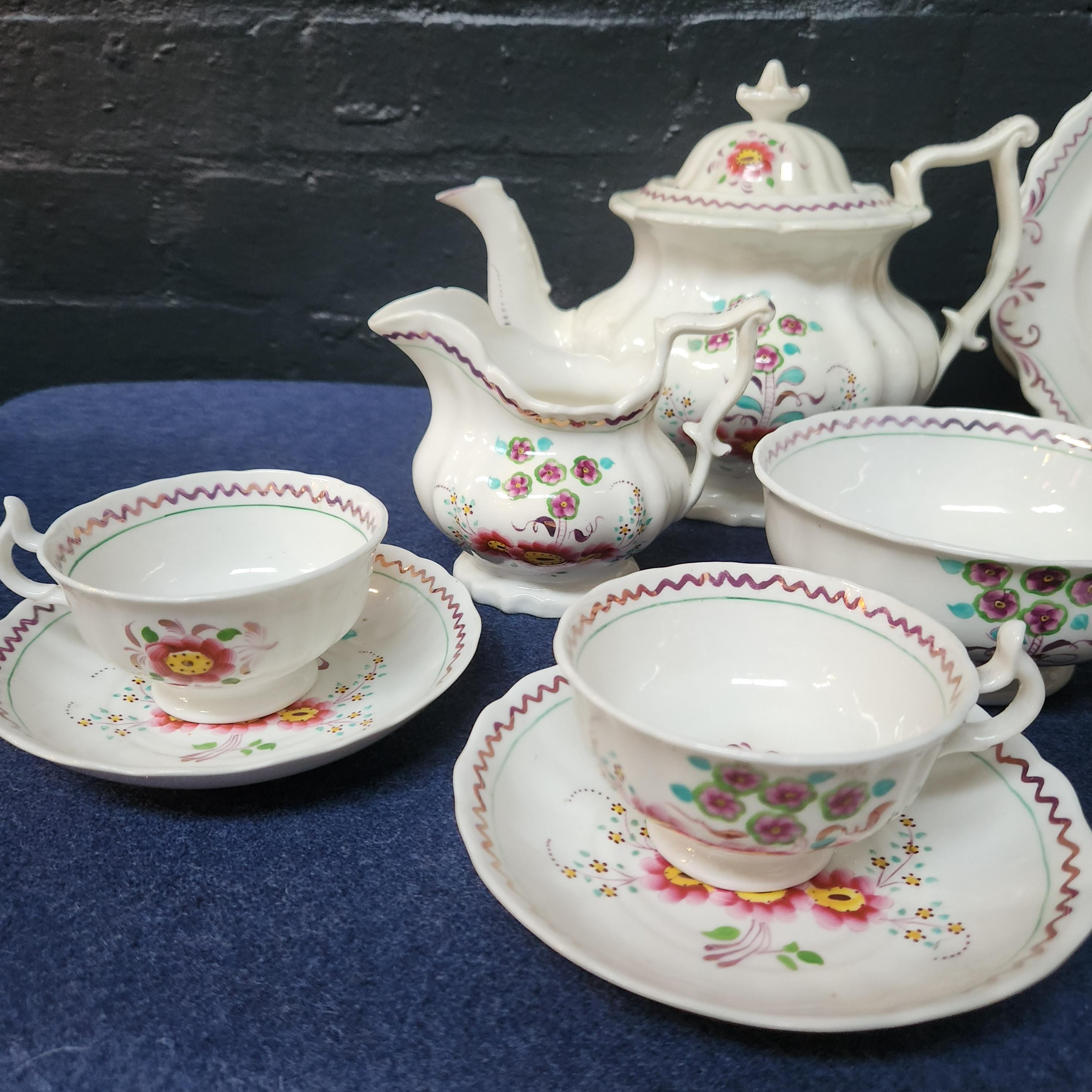 18thC Soft Paste Porcelain Tea Set - Possibly Newhall