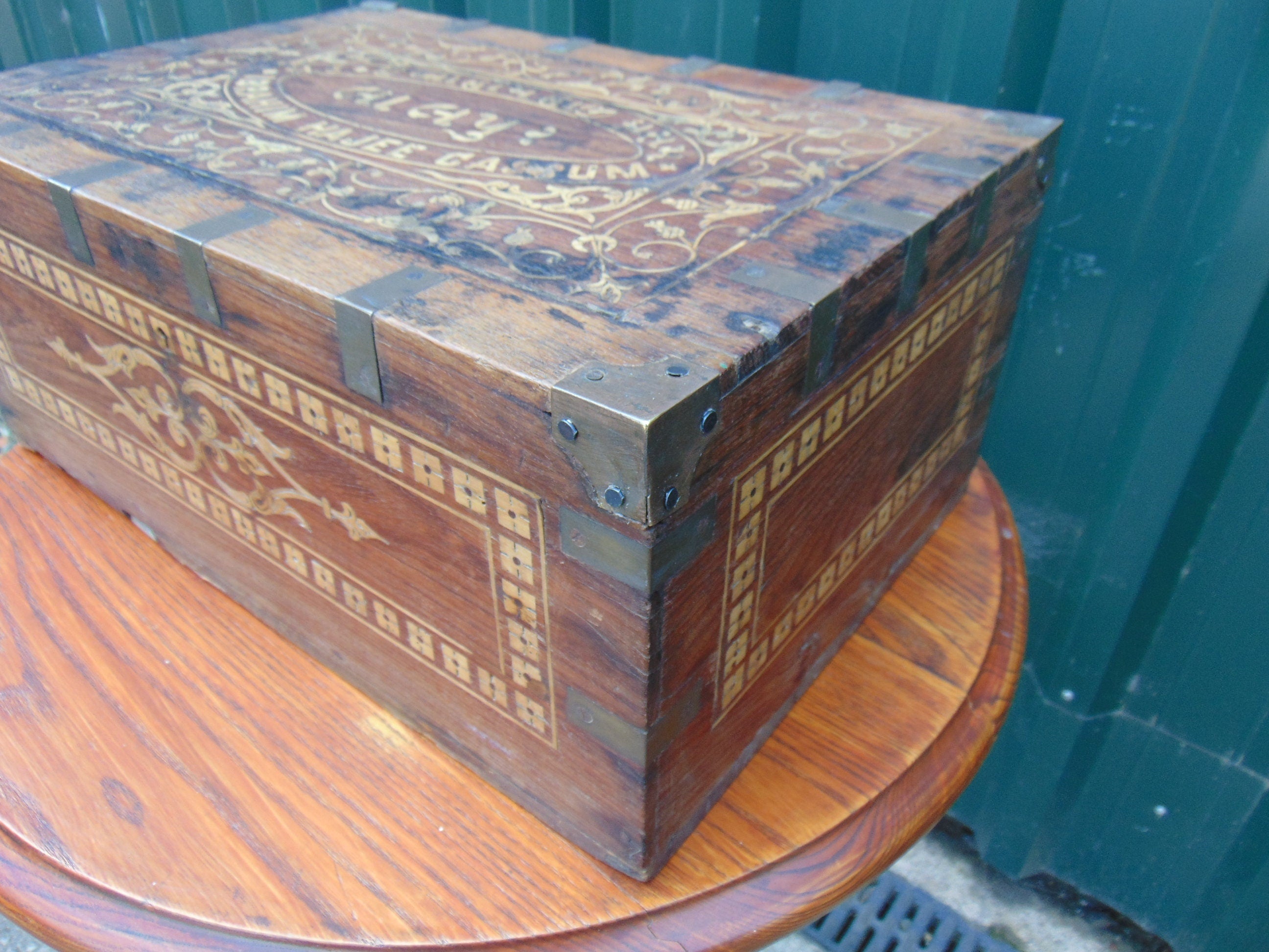 Late 19thC Inlaid Teak Indian Workbox