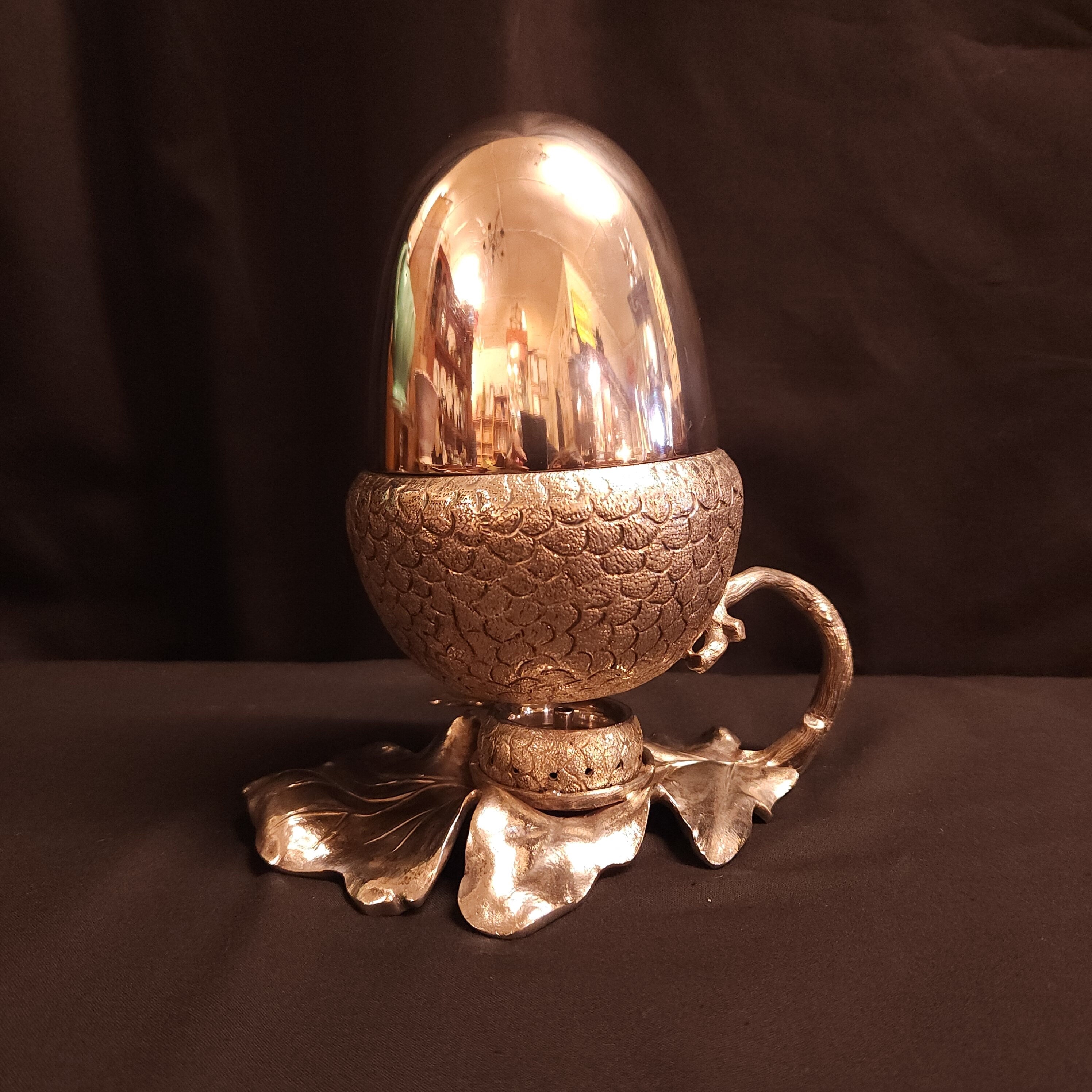 Victorian Silver Plated Warmer in the Shape of an Acorn