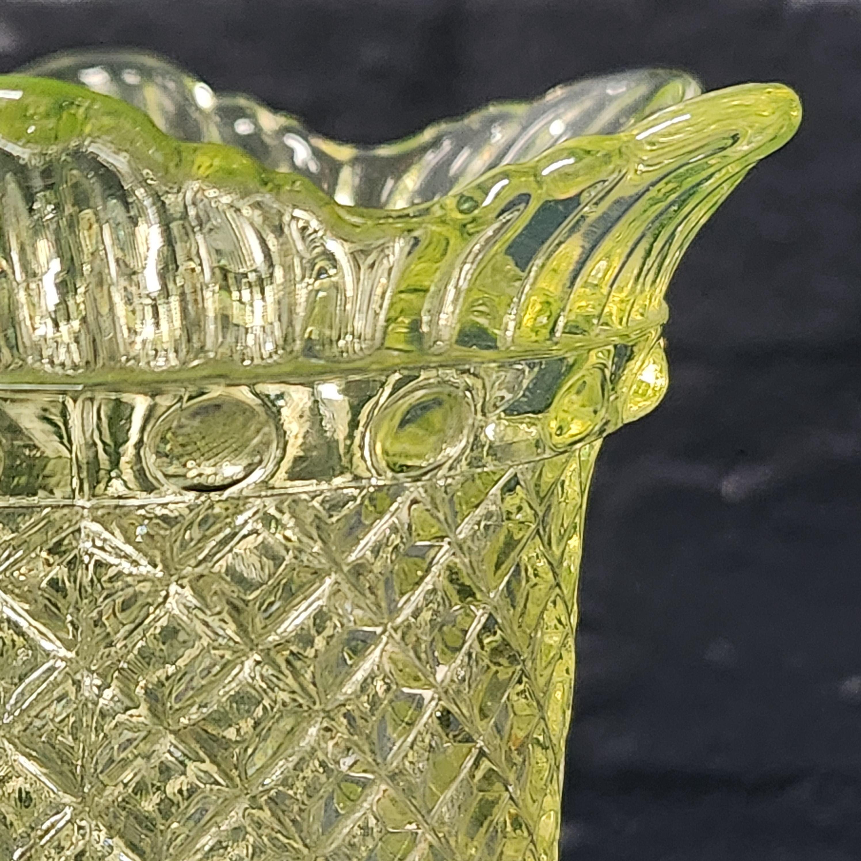 Yellow Uranium Glass Celery Vase